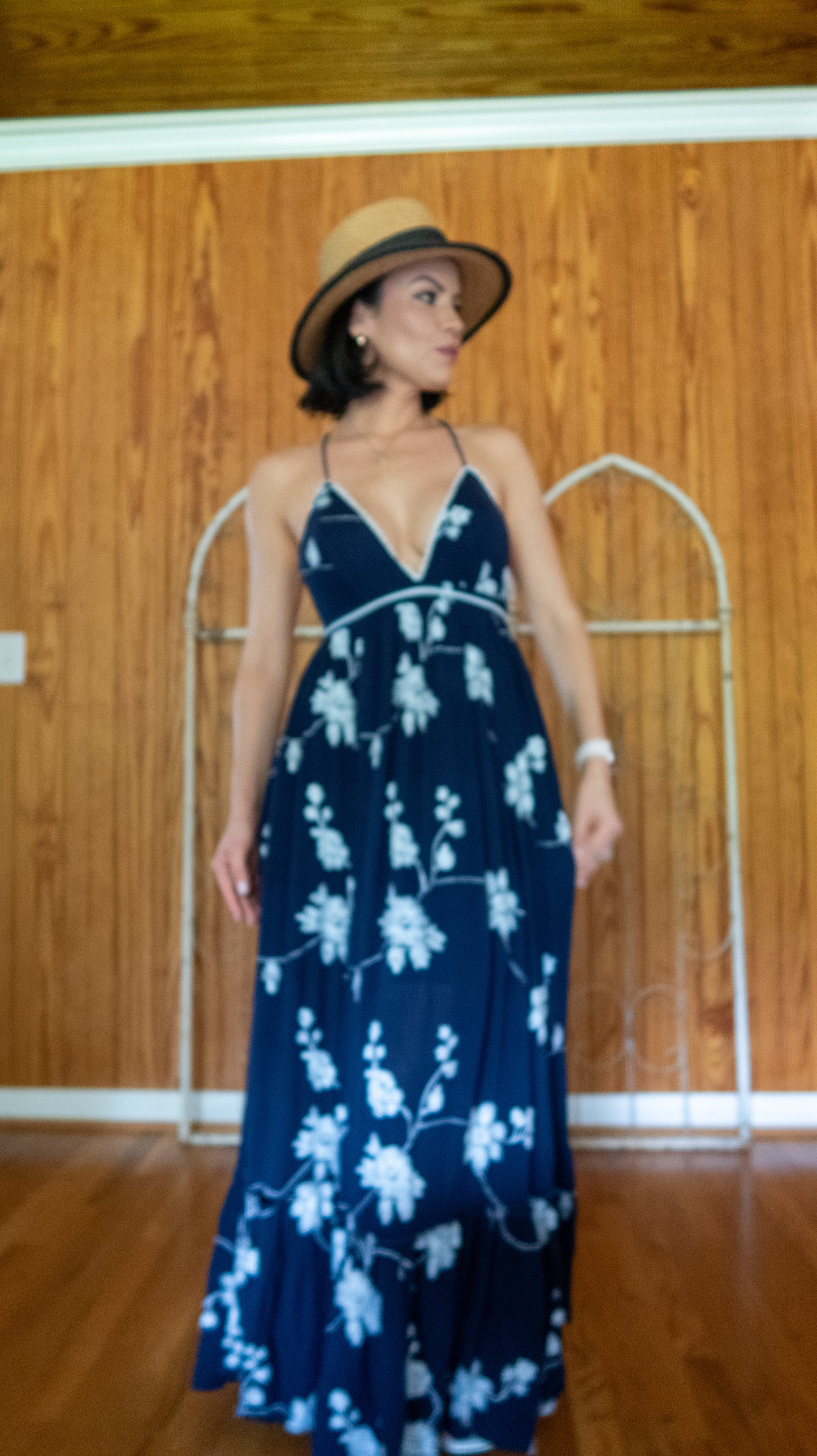 Lulu’s - Blue Floral Embroidered Maxi Dress