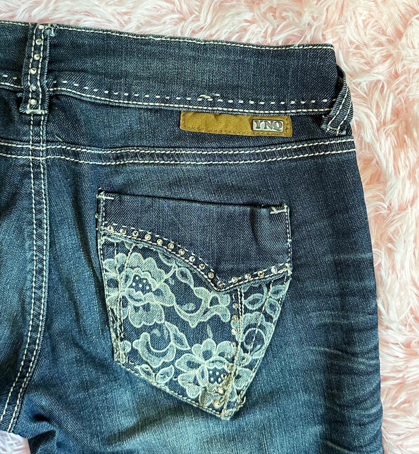 YNQ - Blue Jeans w/ Rhinestone Embellishments.