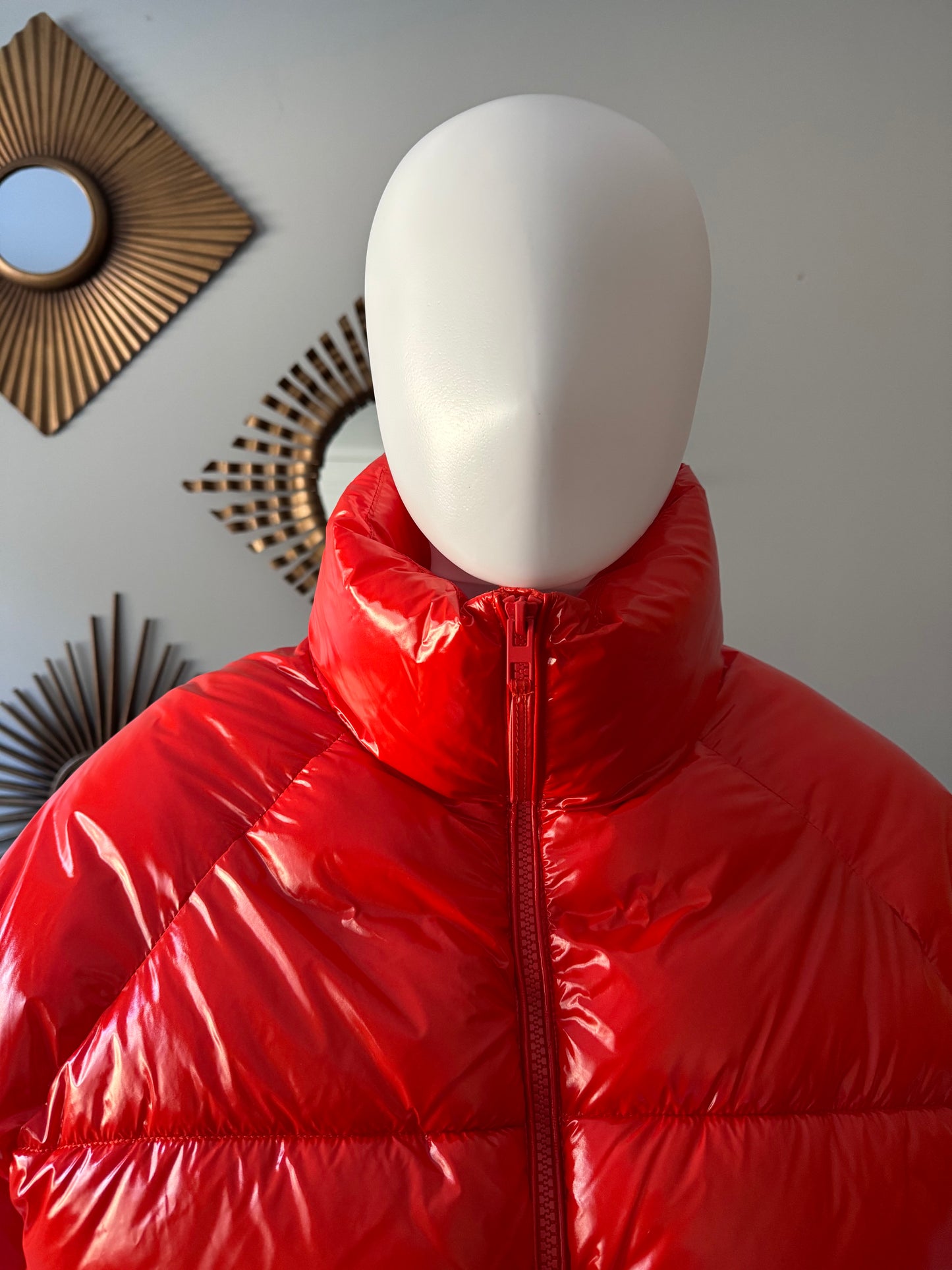 ZARA - Red Crop Puffer Jacket