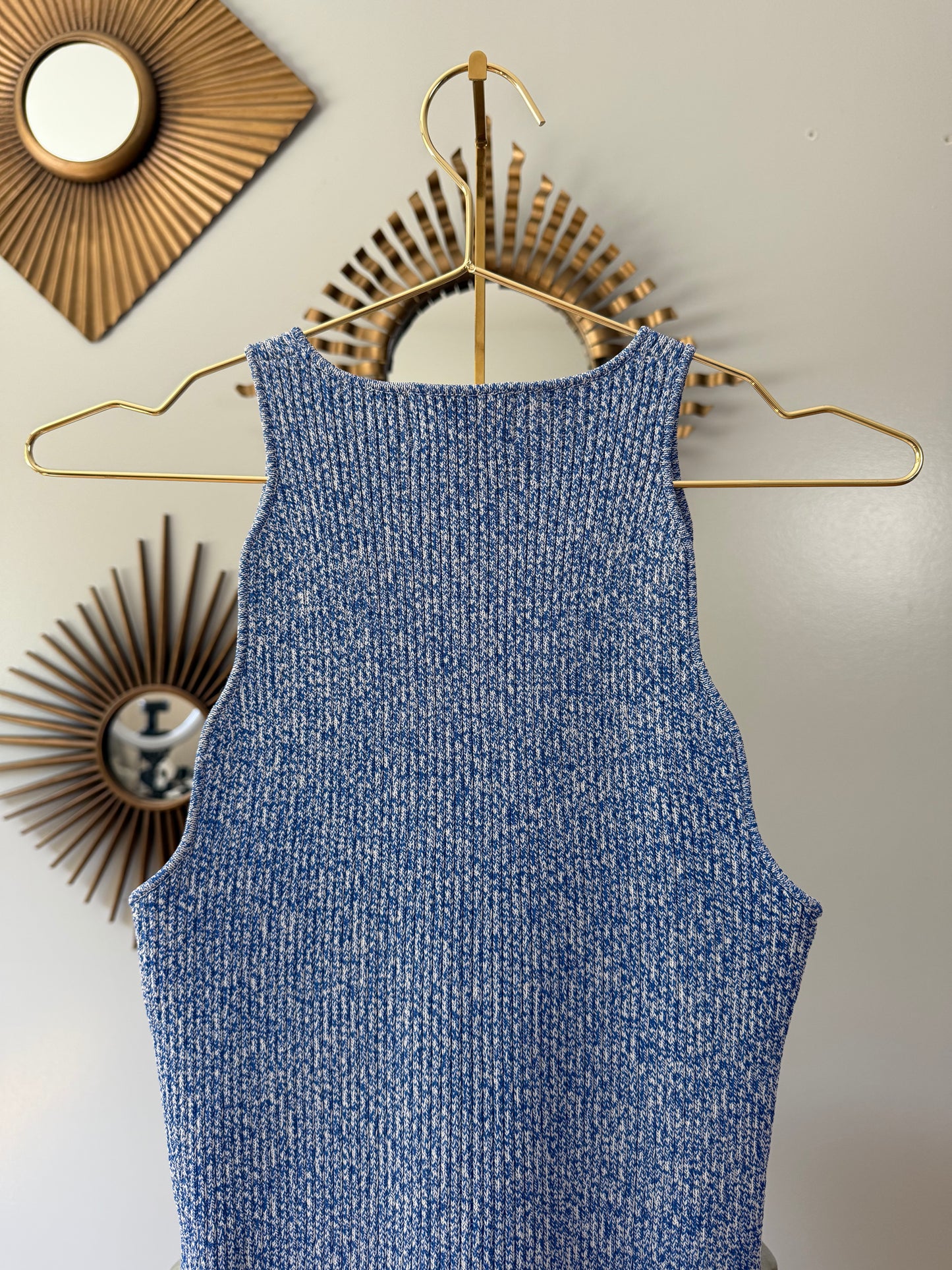 GANNI - Blue Daphne Knit Sleeveless Top