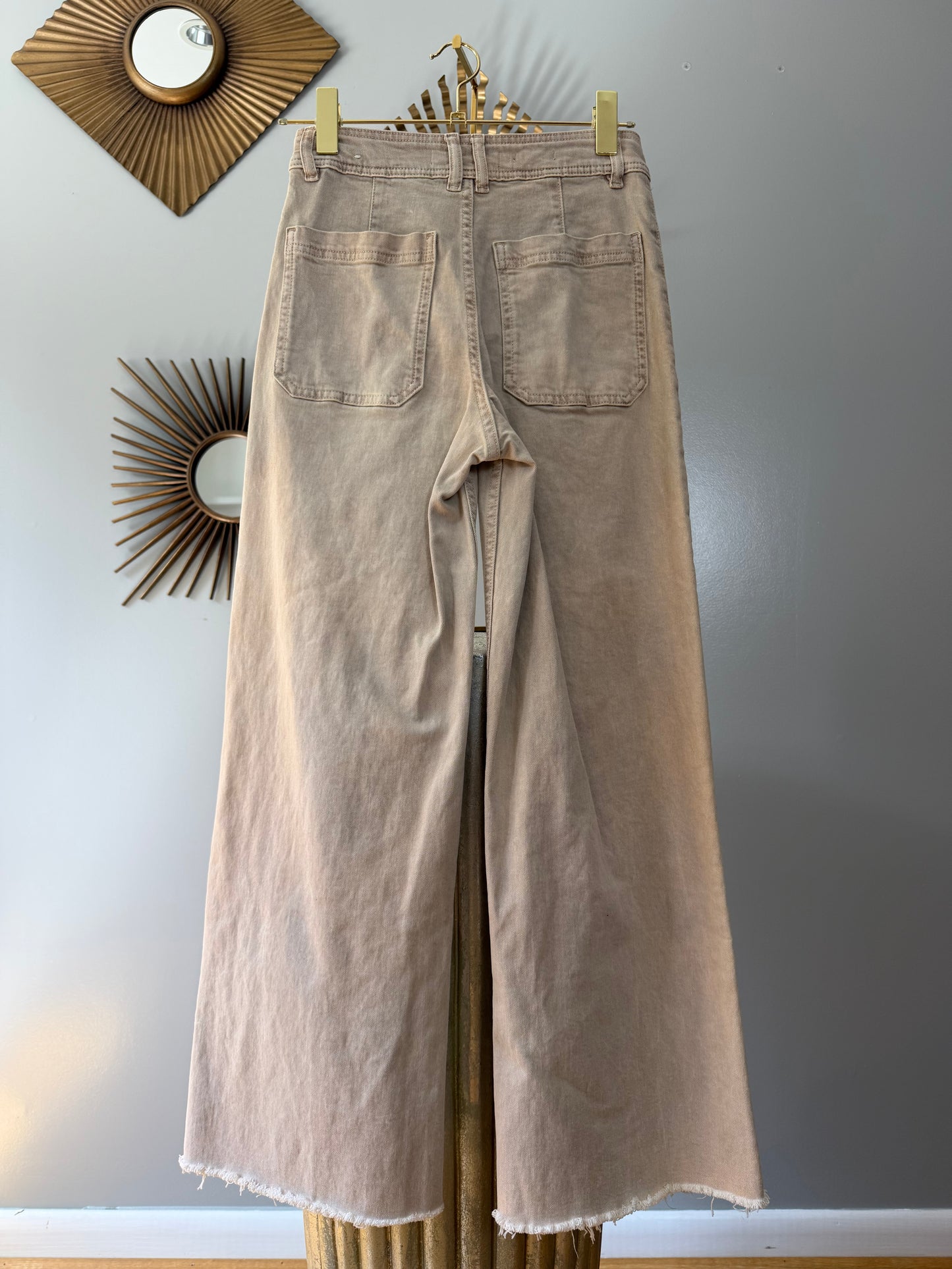 MNG - Tan Wide Leg Jeans