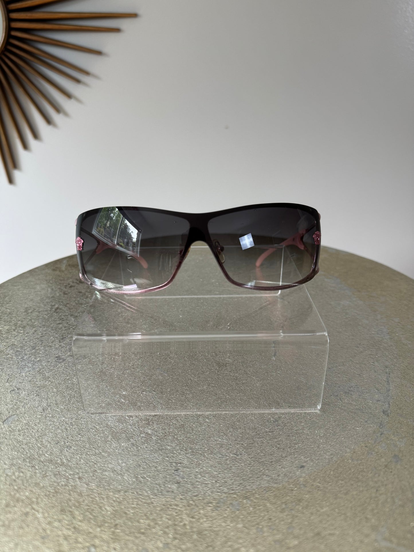 VERSACE - Pink Vintage Shield Sunglasses