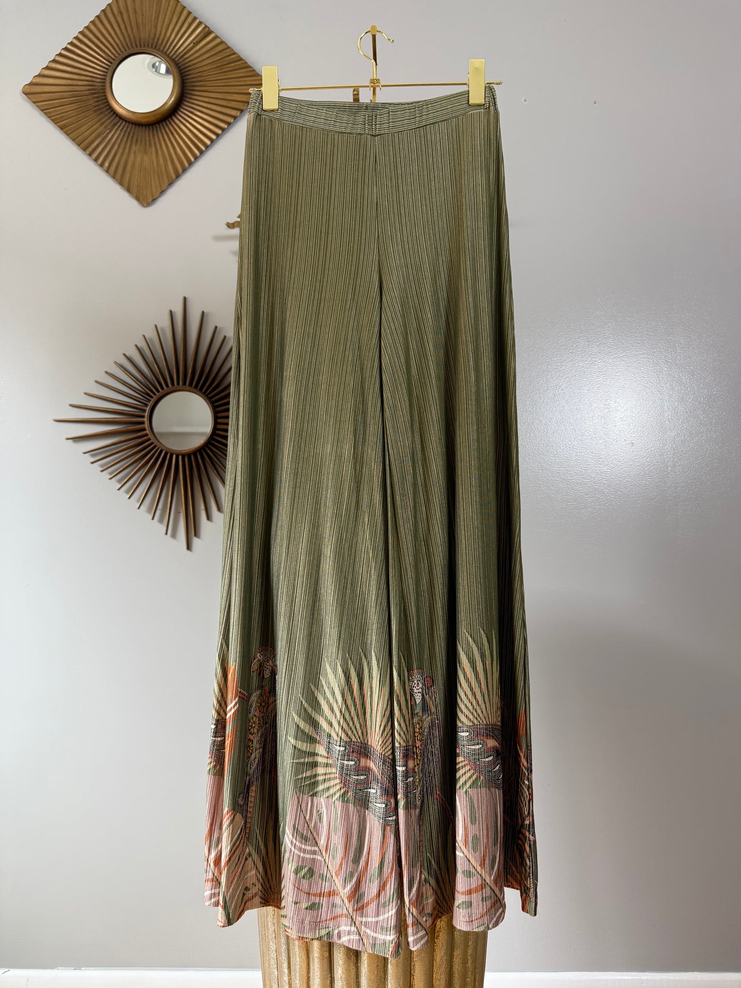 Farm Rio - Green Parrot Palazzo Pants
