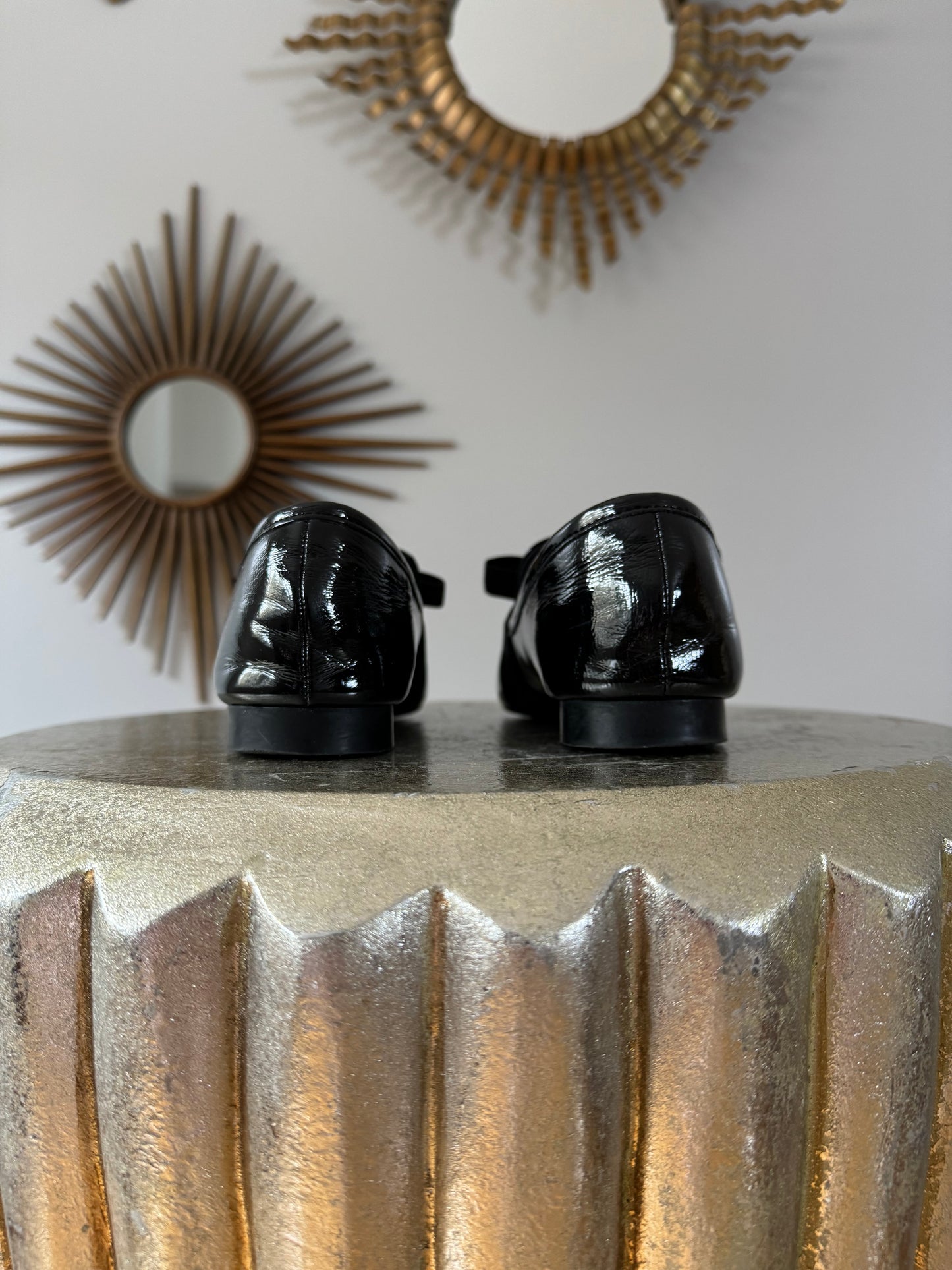 ZARA - Black Bow Patent Leather Loafers