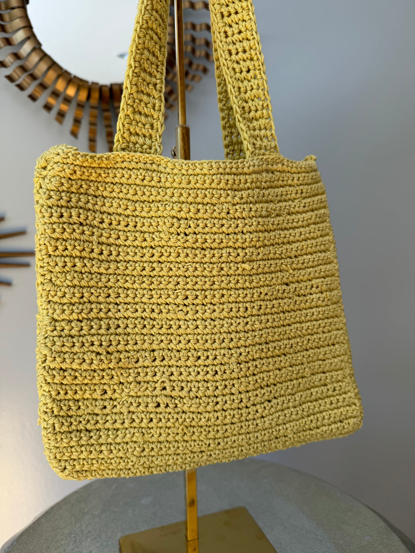 MANGO - Yellow Crochet Flower Bag
