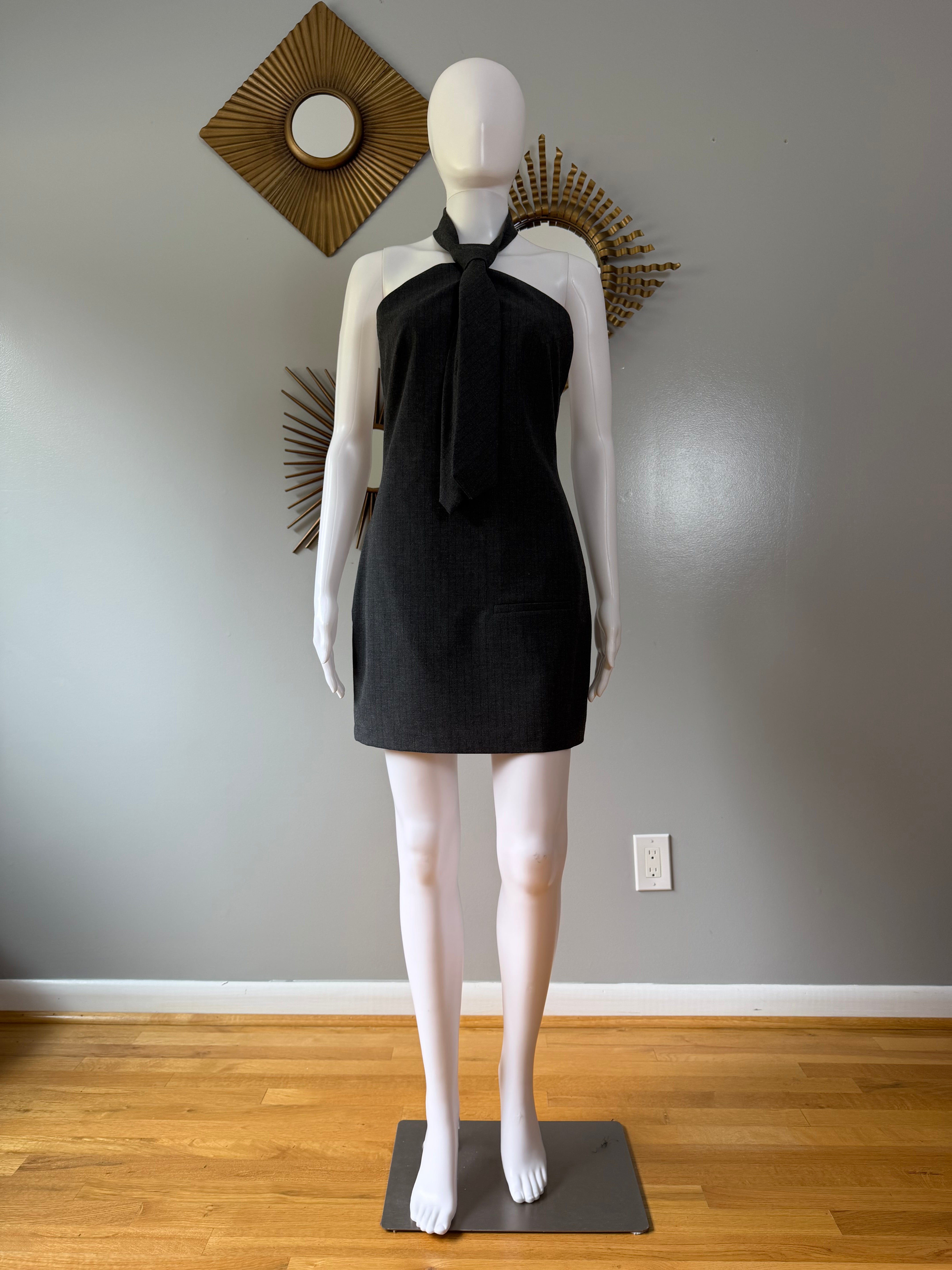 zara black halter neck dress Size:L-US6 Button fastening at the Sabrina carpenter formal dress slip dresses