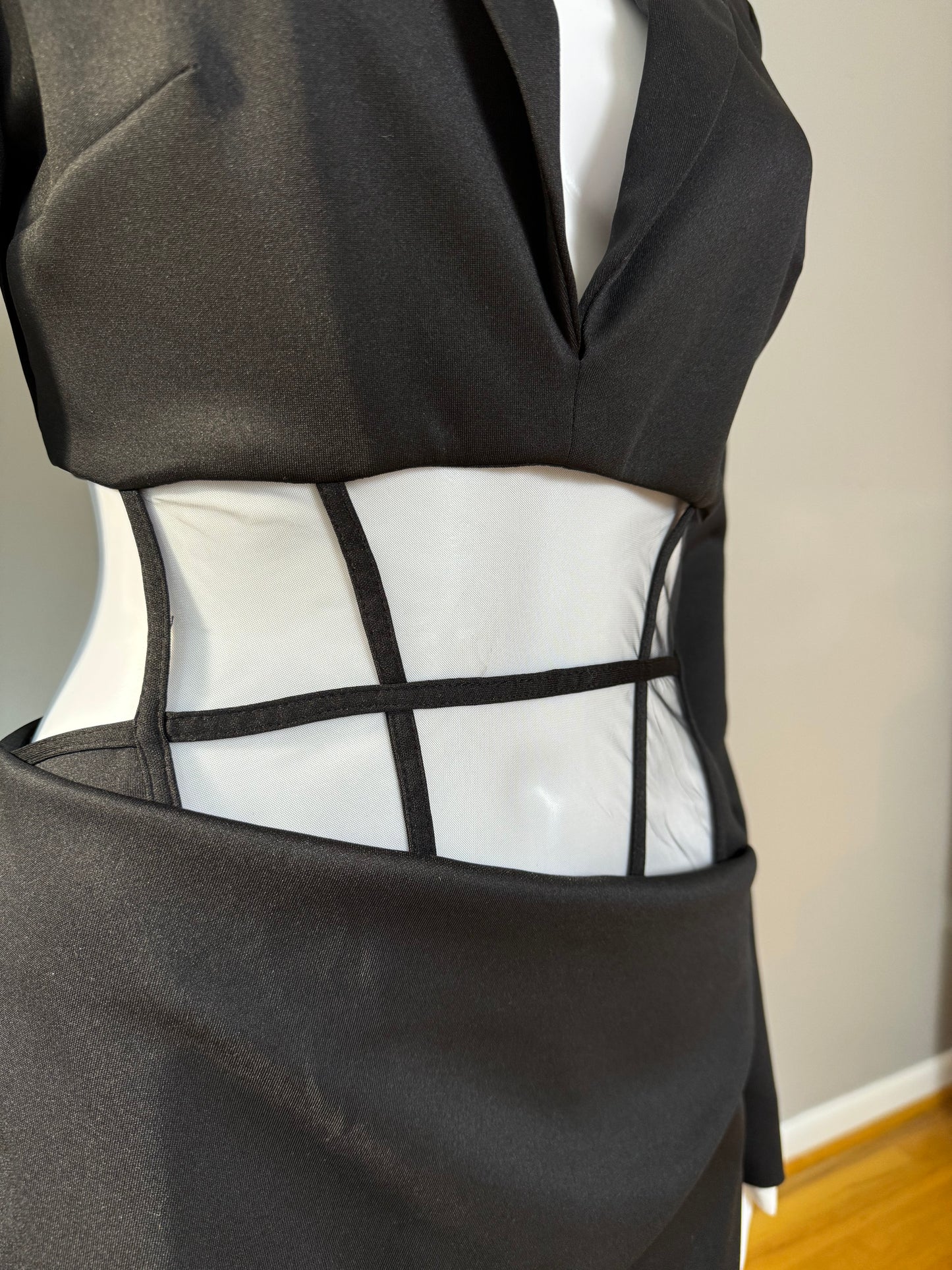 ASOS DESIGN - Black Corset 2-Piece Tux Dress