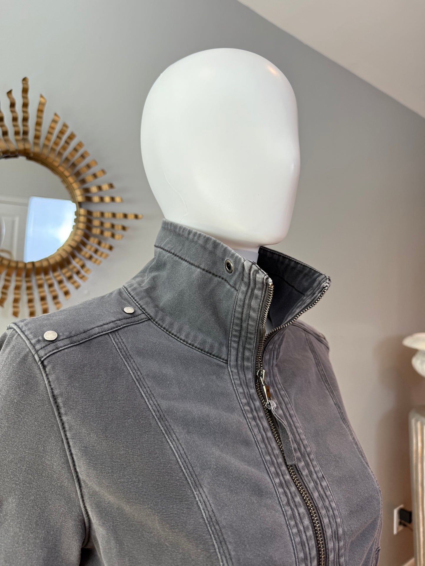 Anthropologie - Gray Moto Studded Jacket