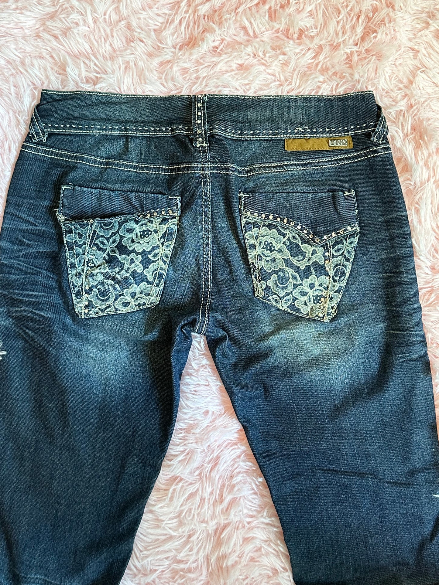 YNQ - Blue Jeans w/ Rhinestone Embellishments.