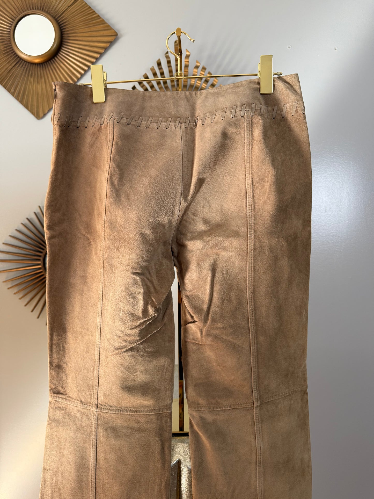 Be - Tan Leather LaserCut Pants