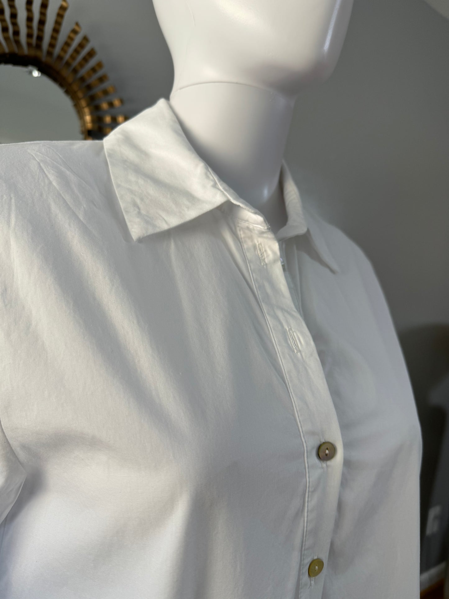 ZARA - White Pleated Skirt Shirt Dress