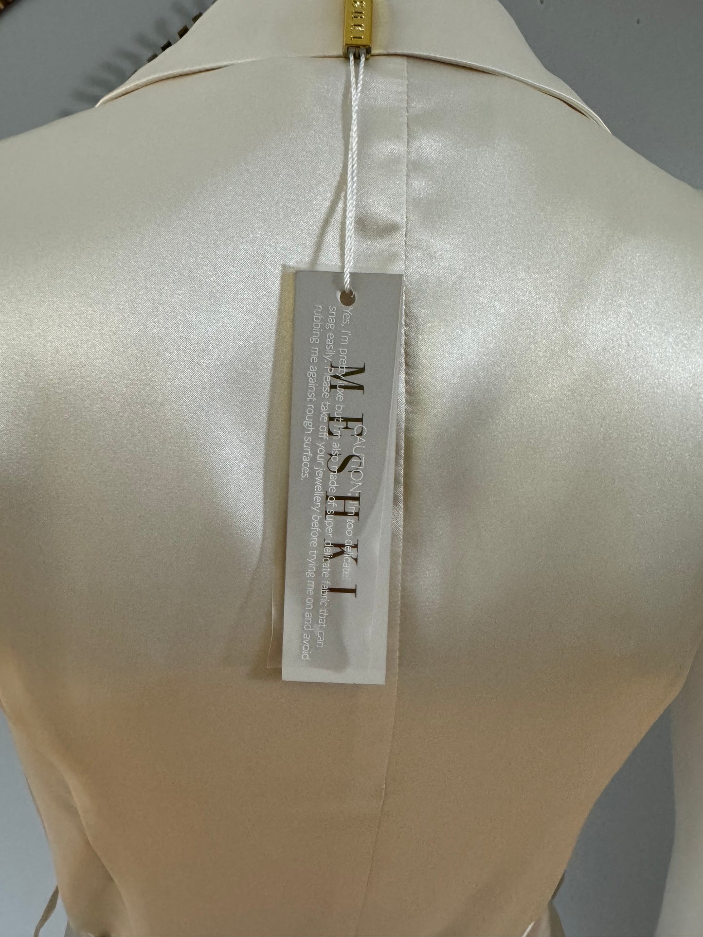 MESHKI - Ivory Jada Satin Jumpsuit W/ Gold Belt