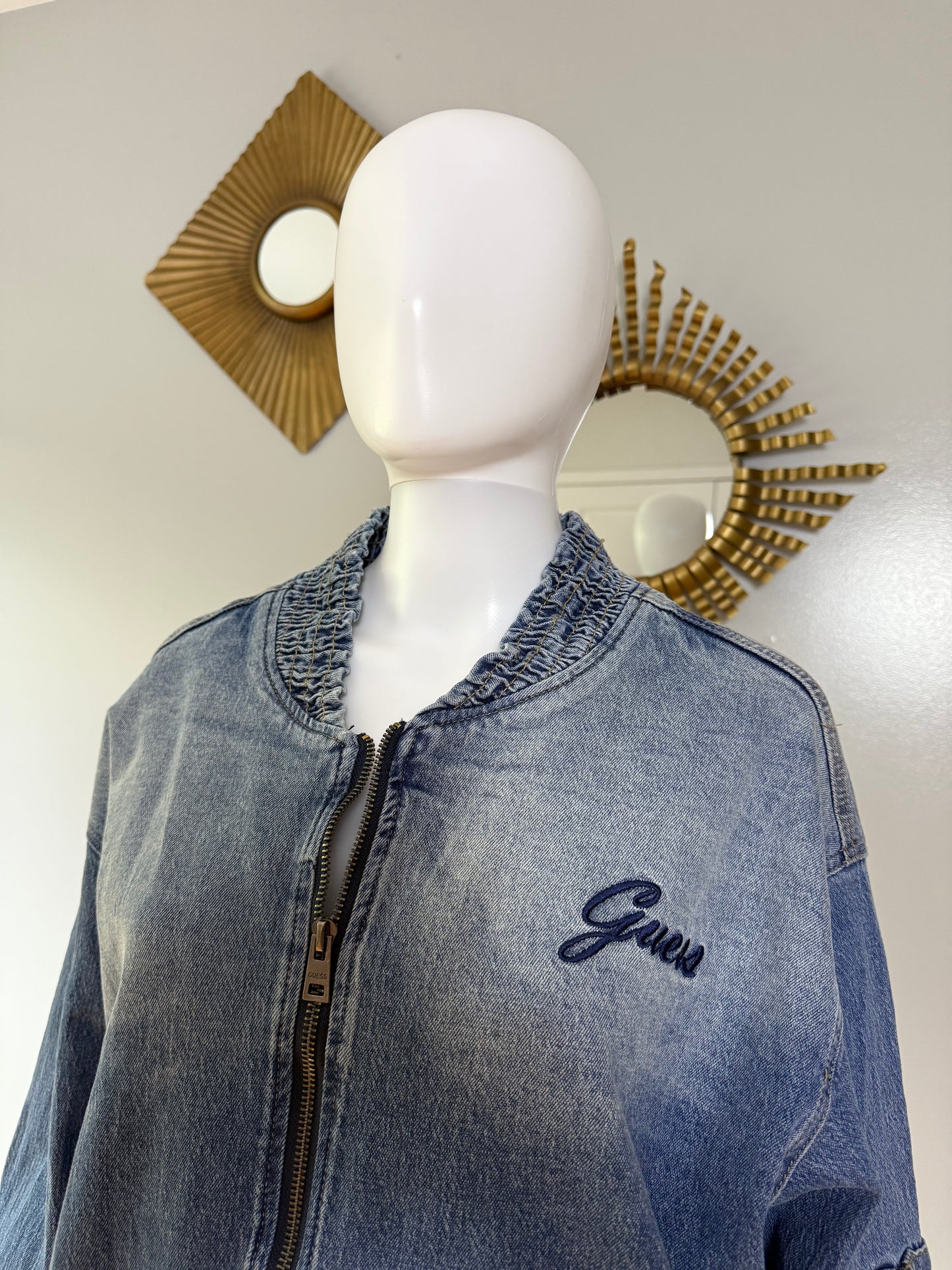 Guess - Blue Bomber Denim Jacket
