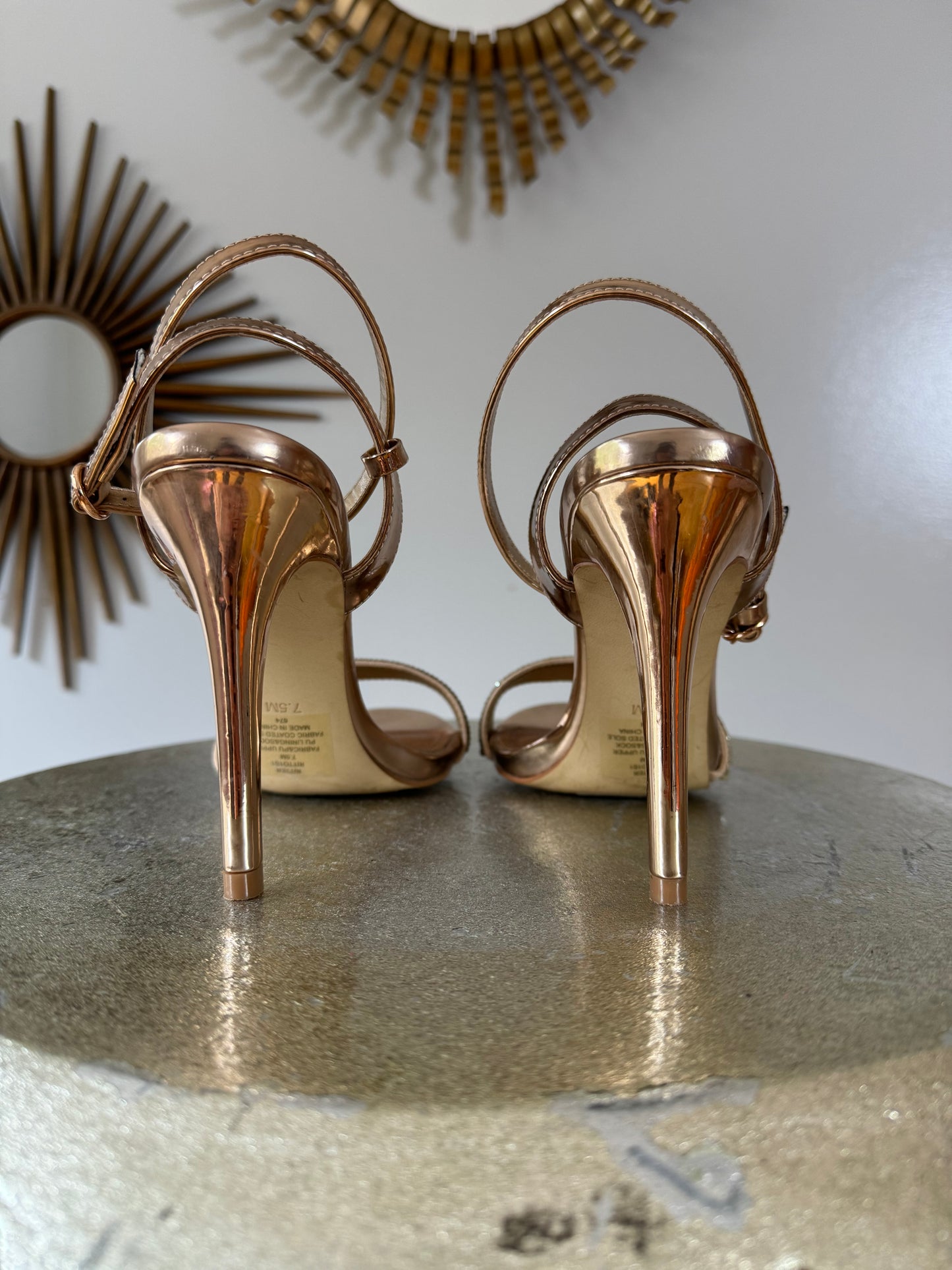 Steve Madden - Rose Gold Rhinestone Embellished Heels