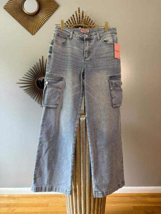 Juicy Couture - Blue Wide Leg Cargo Jeans