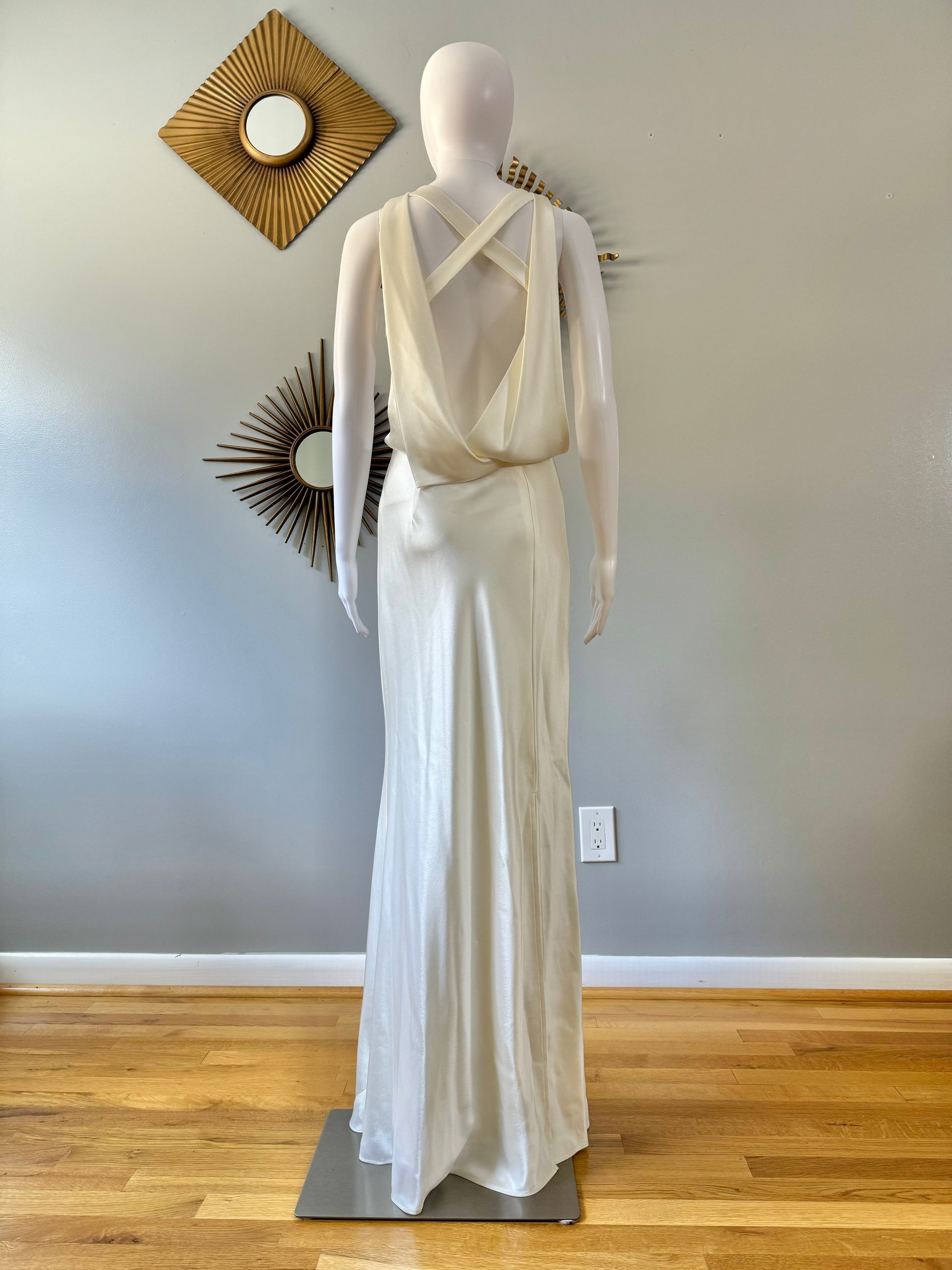 A.B.S by Allen Schwartz - Ivory Gown w/ Open Back-Chic Couture Closet ATL
