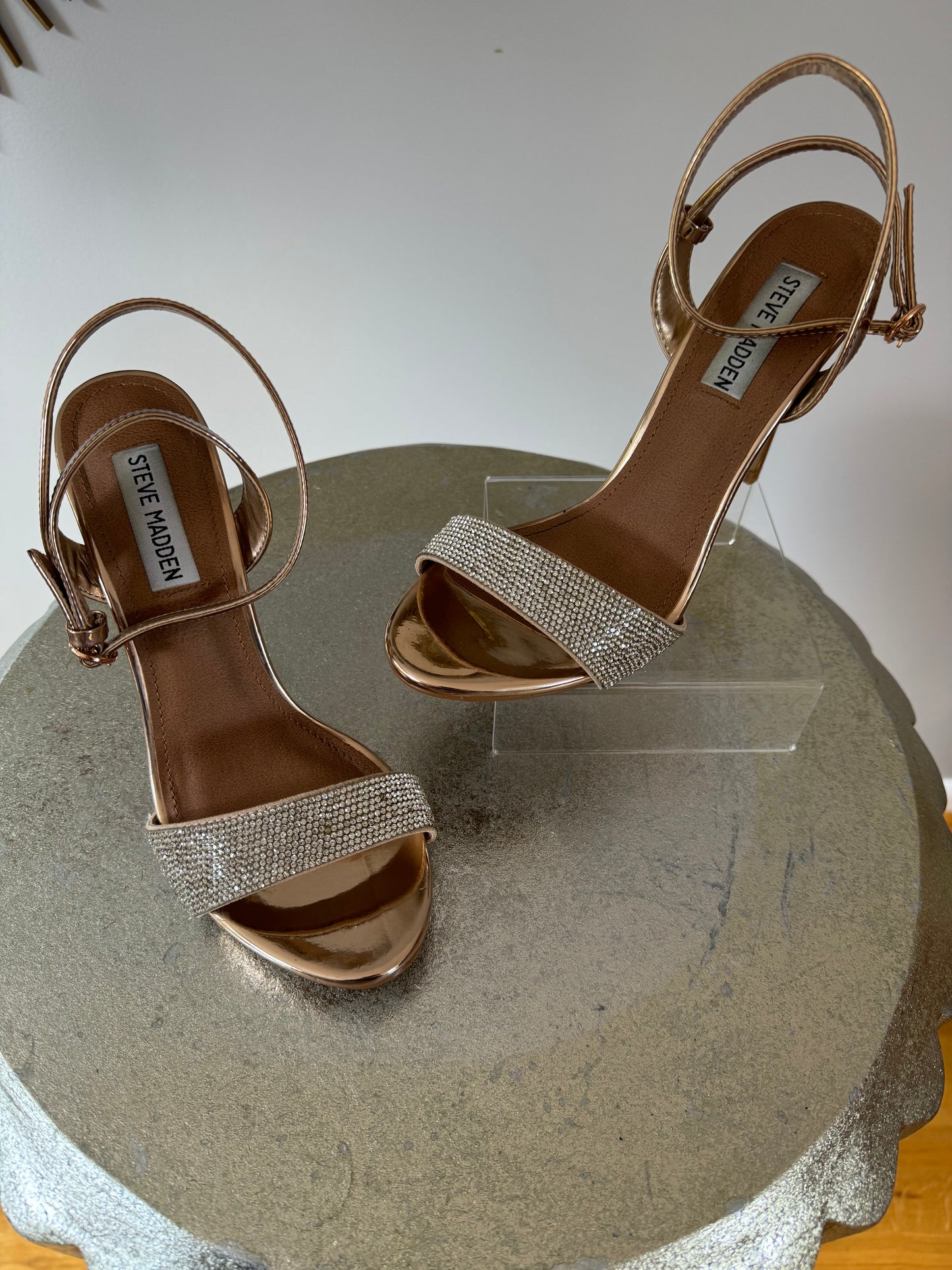 Steve Madden - Rose Gold Rhinestone Embellished Heels