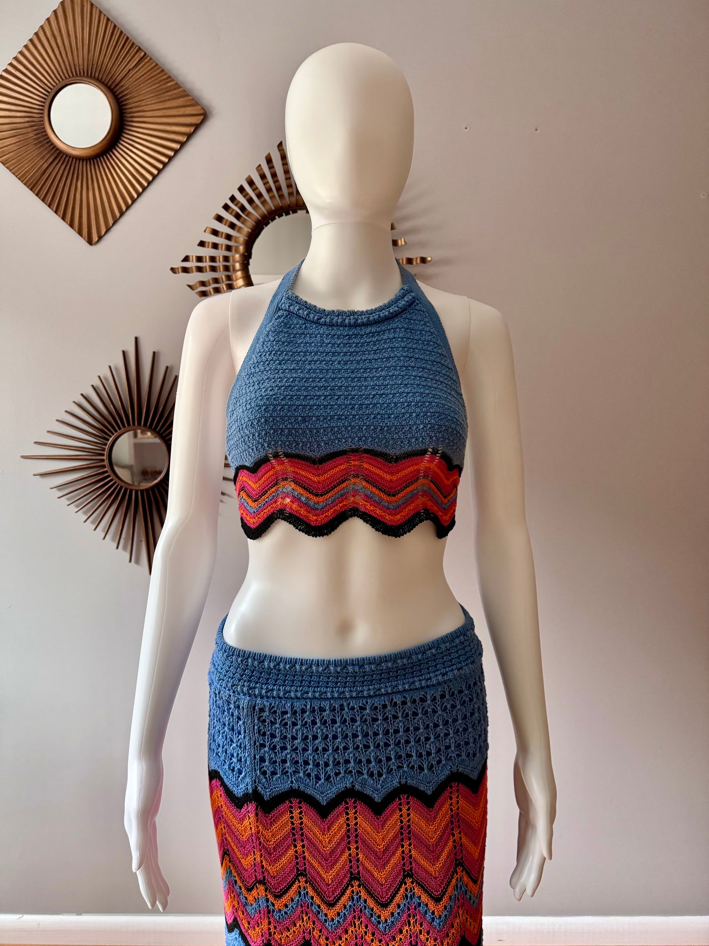 Zara - Conjunto Falda Larga De Ganchillo Edición Especial