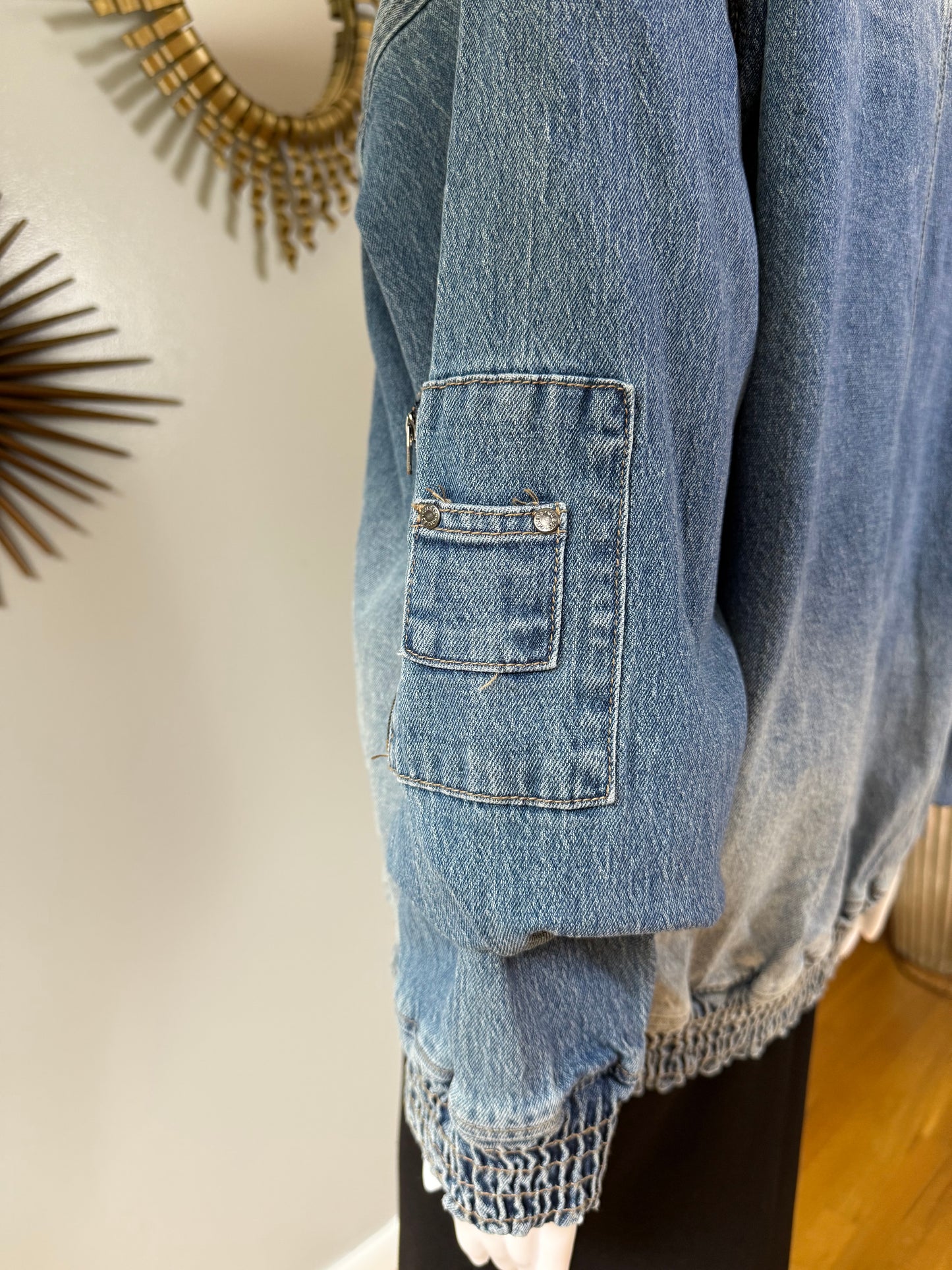 Guess - Blue Bomber Denim Jacket