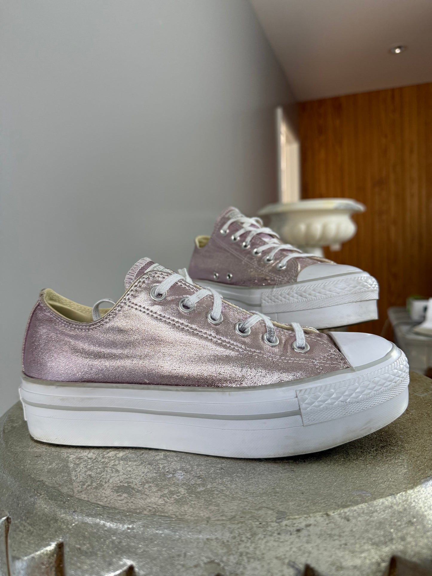 Converse - Pink Metallic All Stars Sneakers
