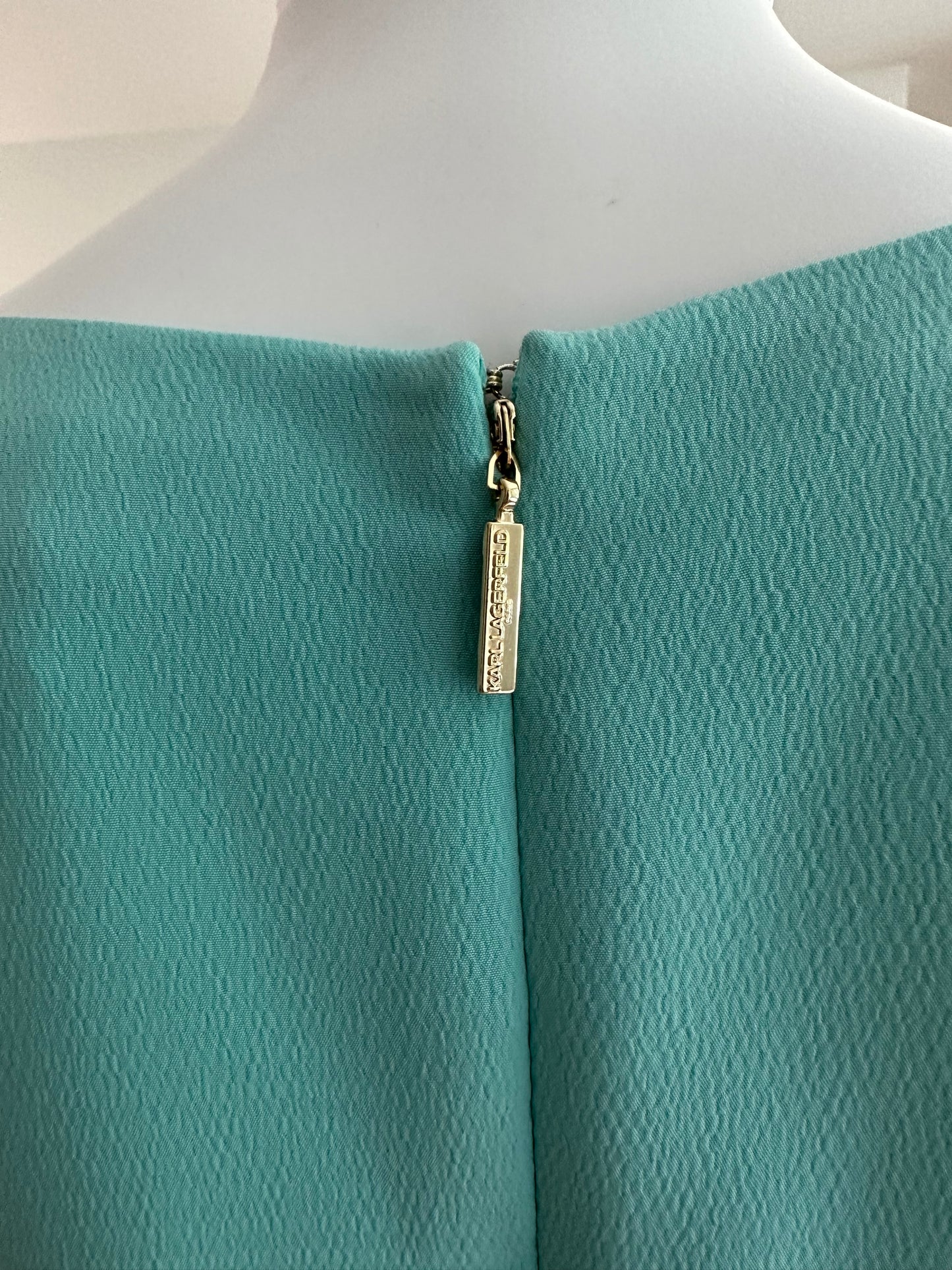 Karl Lagerfeld - Aqua Midi Dress w/ Bell Sleeves