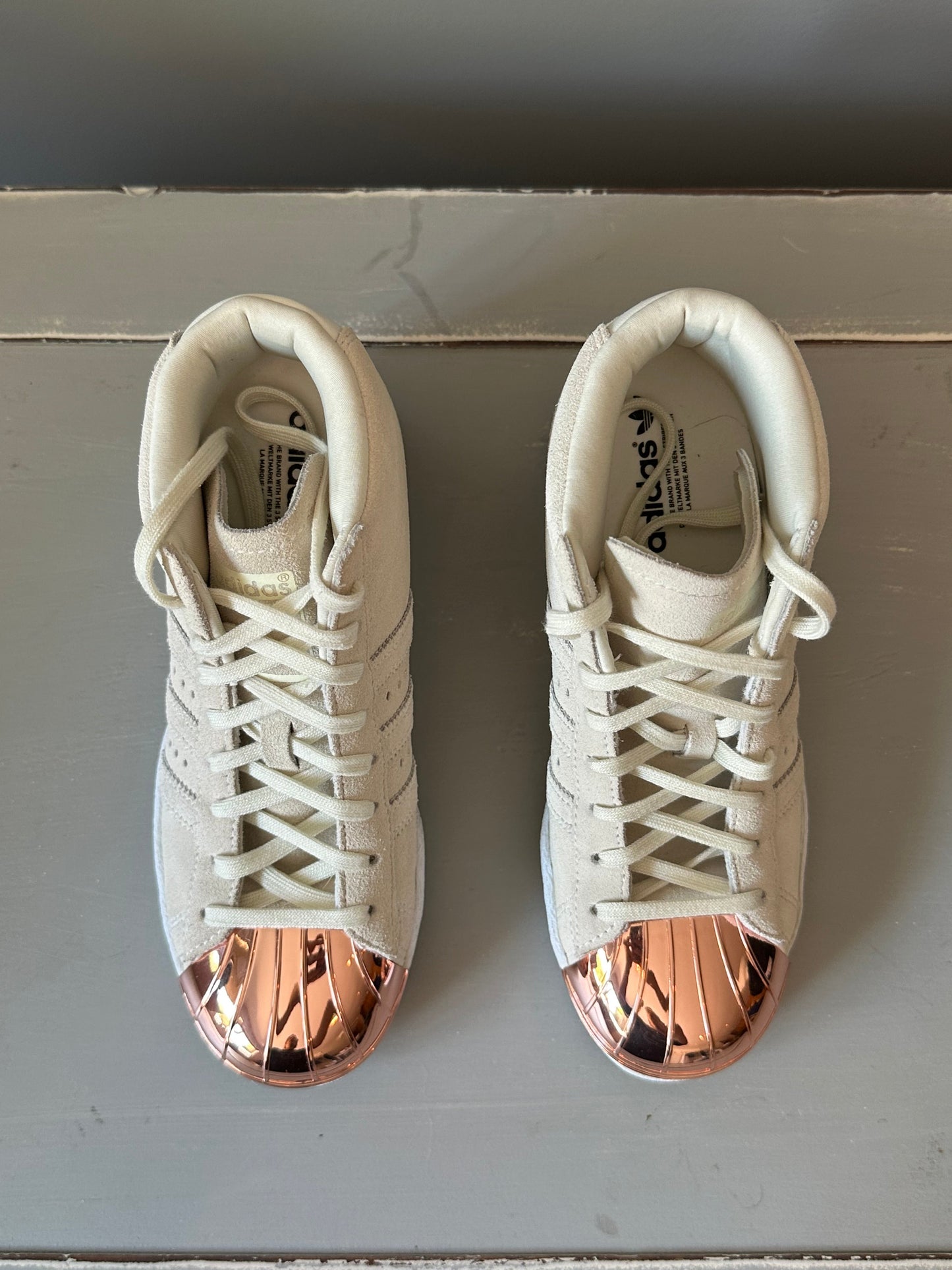 Adidas - Superstar 80’s Rose Gold Metal Toe Cap Sneakers-Chic Couture Closet ATL