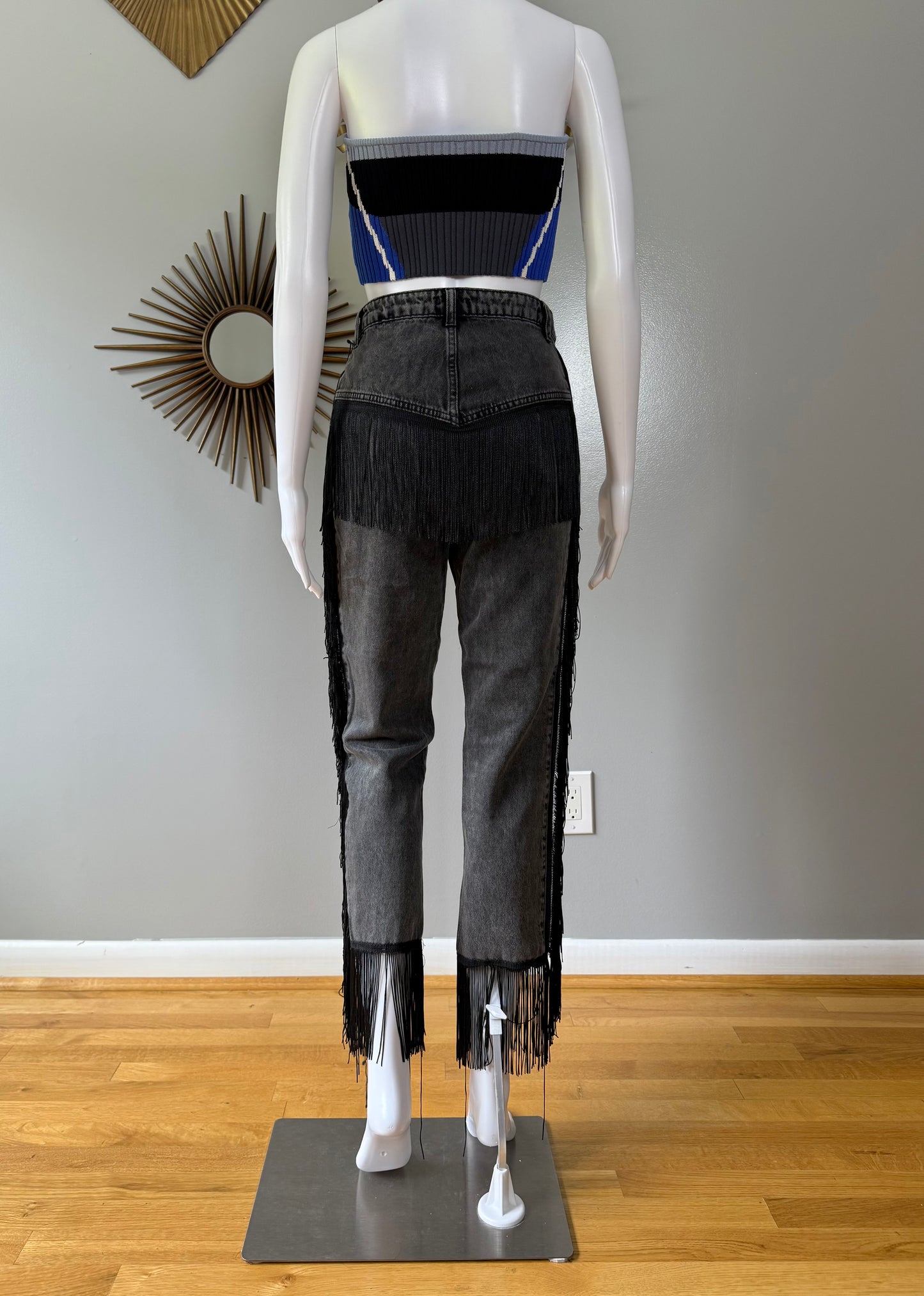 Nasty Gal - Black Fringe Jeans