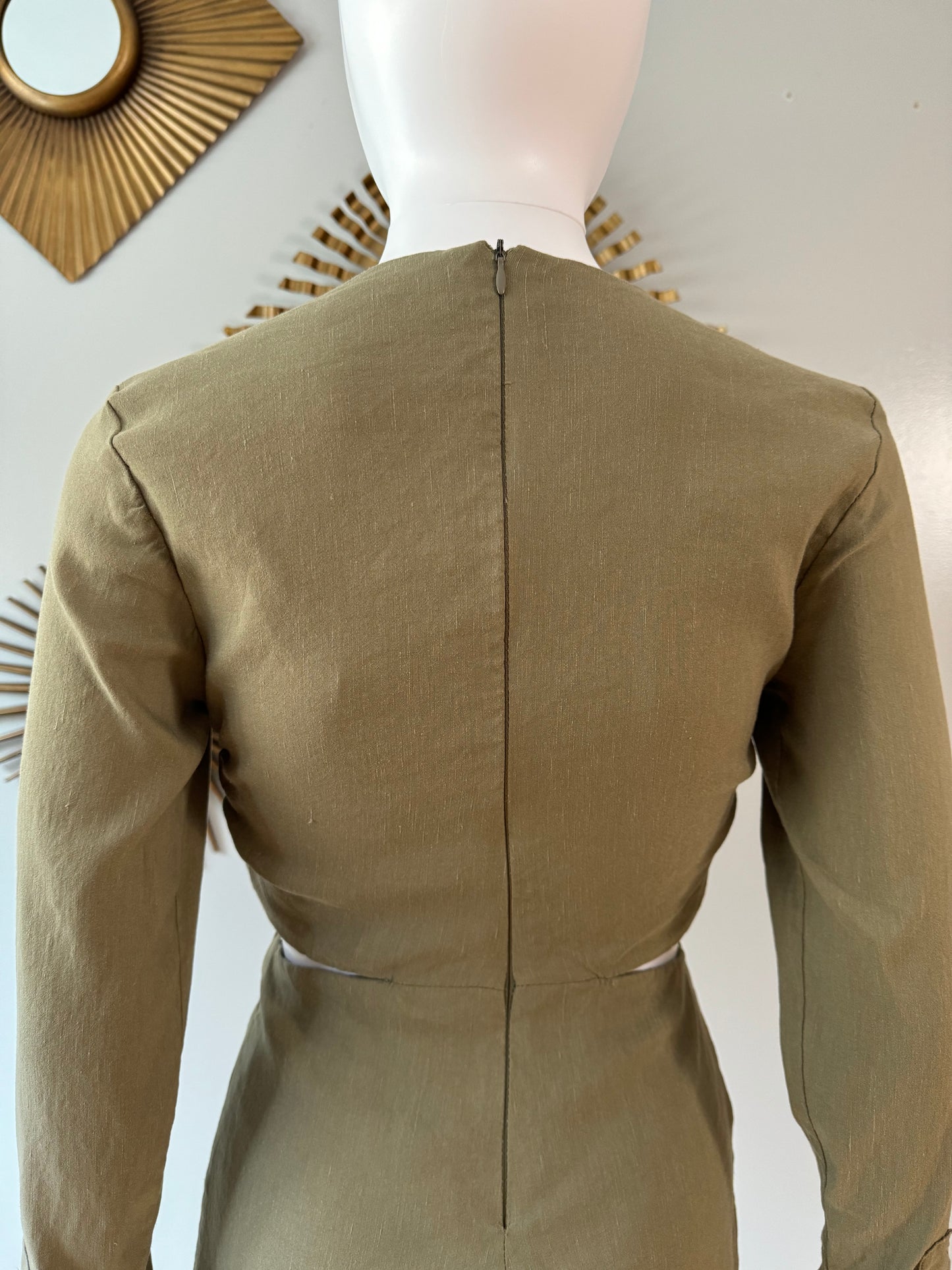 ZARA - Green Deep V Mini Dress