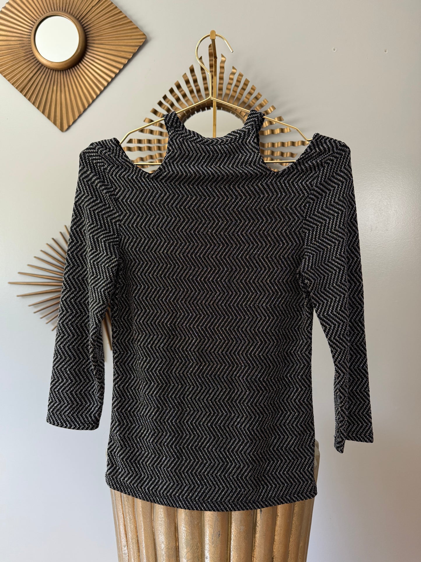 No Boundaries - Black Cold Shoulder Top