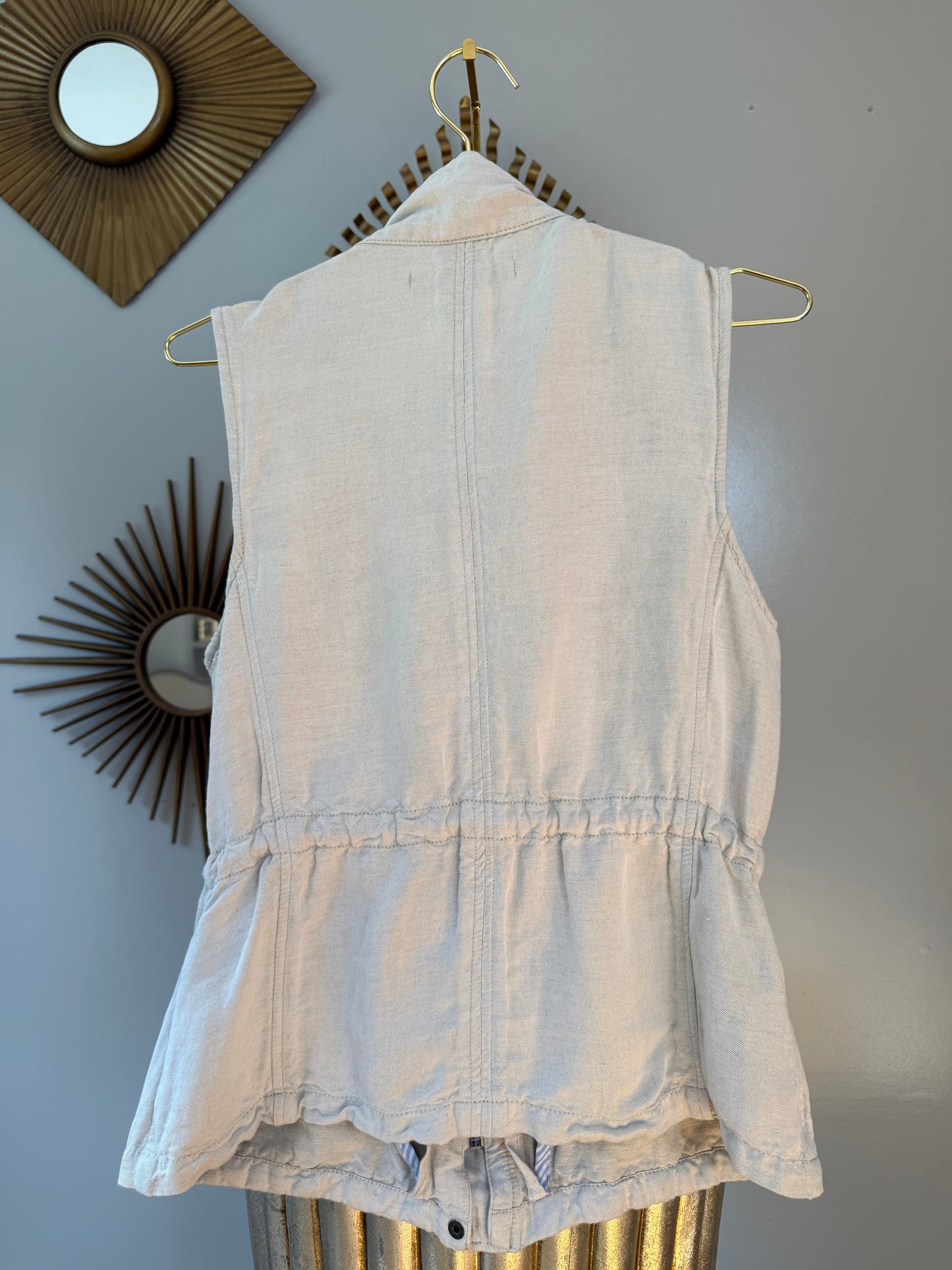 Max Jeans - Beige Zip Up Vest
