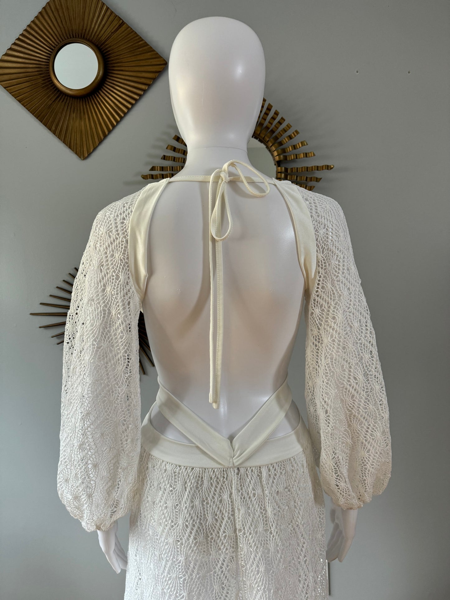 SHEIN - White Lace Cutout Maxi Dress