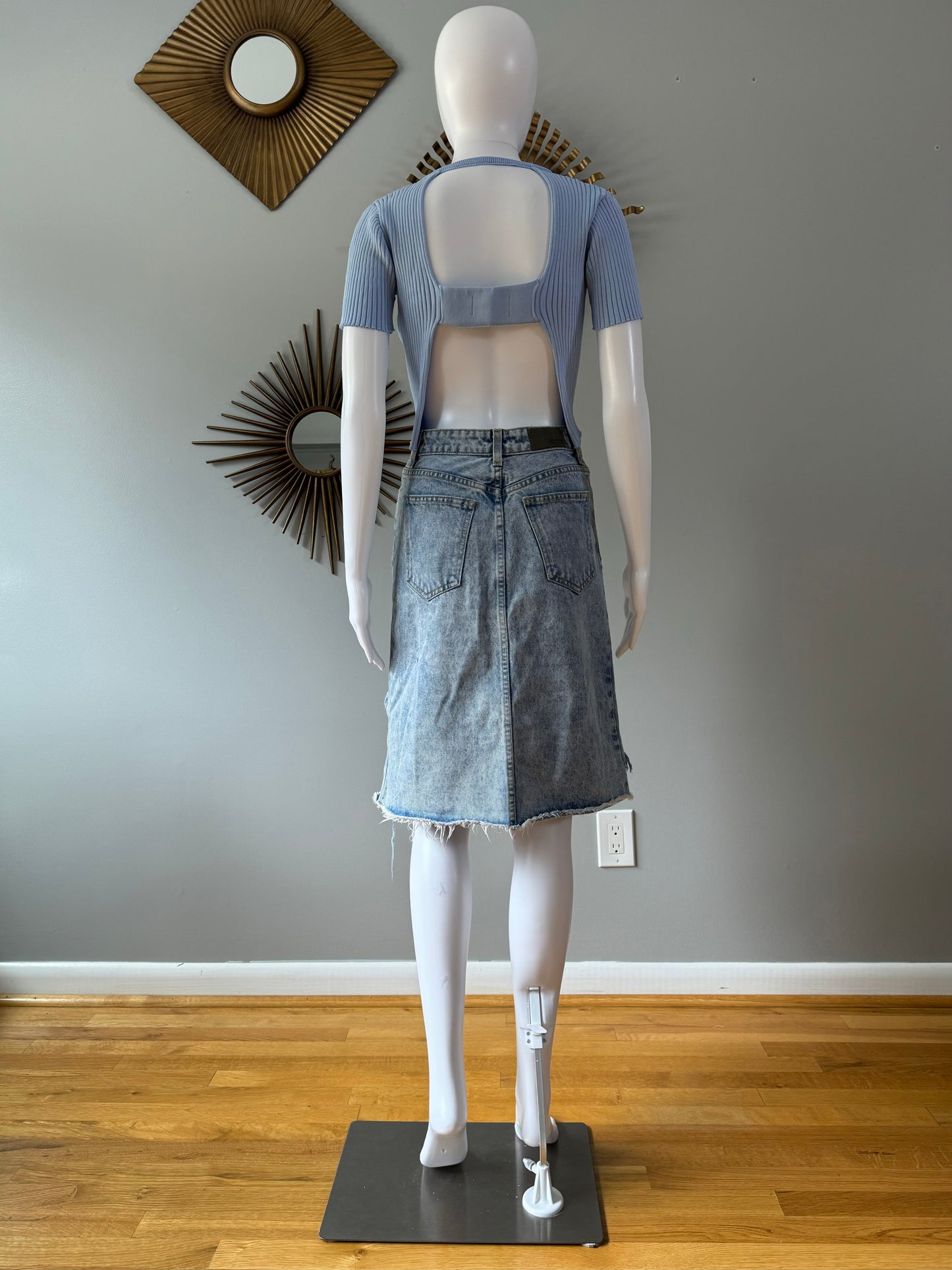 Carmar - Blue Iras High Cutout Denim Skirt
