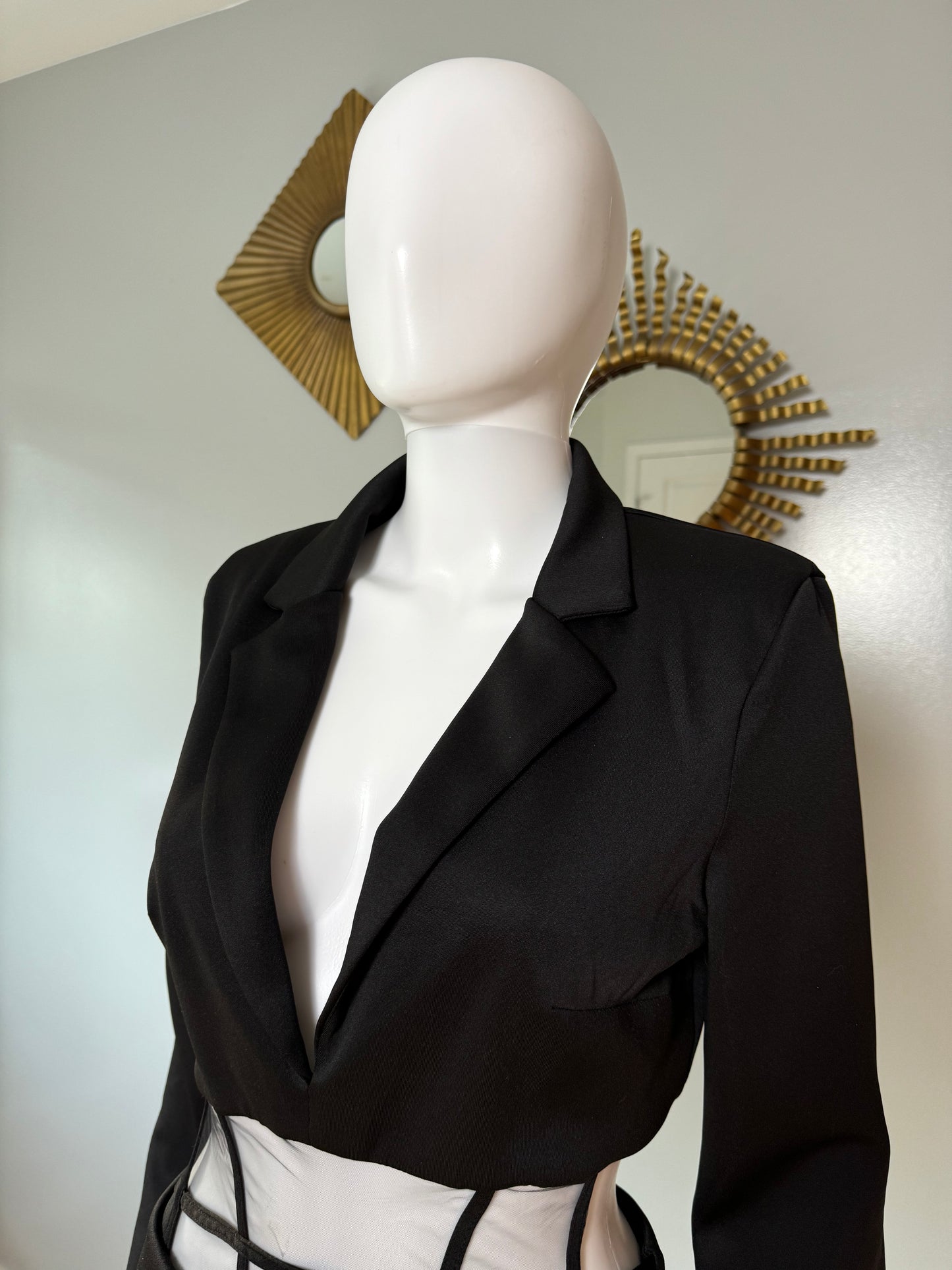ASOS DESIGN - Black Corset 2-Piece Tux Dress