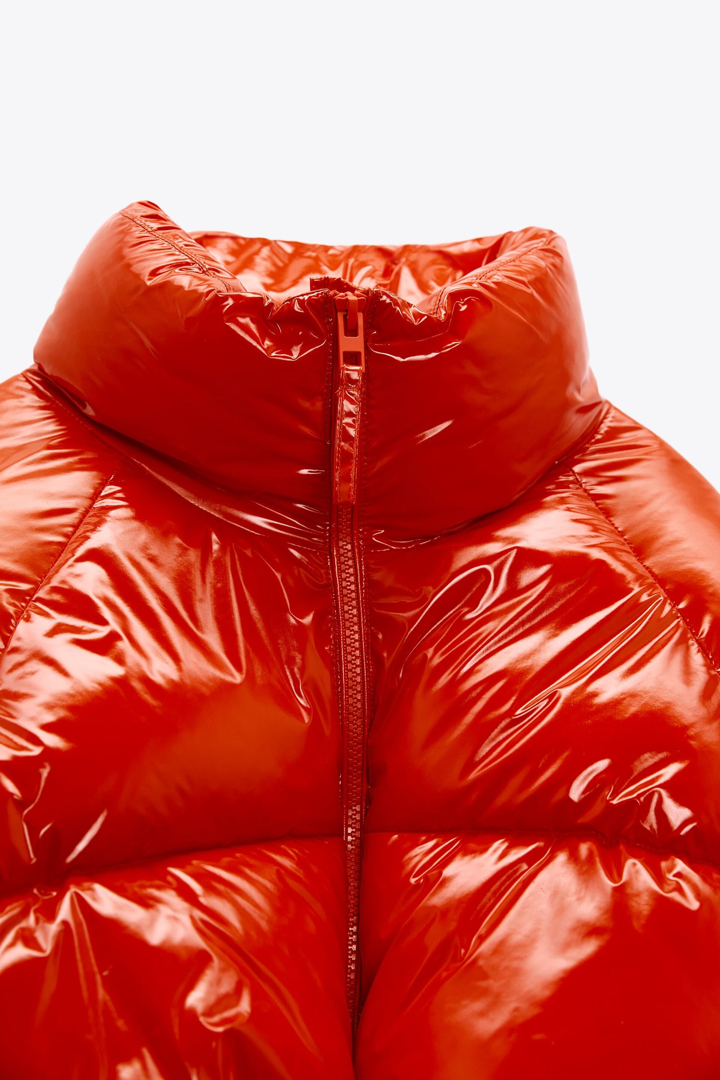 ZARA - Red Crop Puffer Jacket