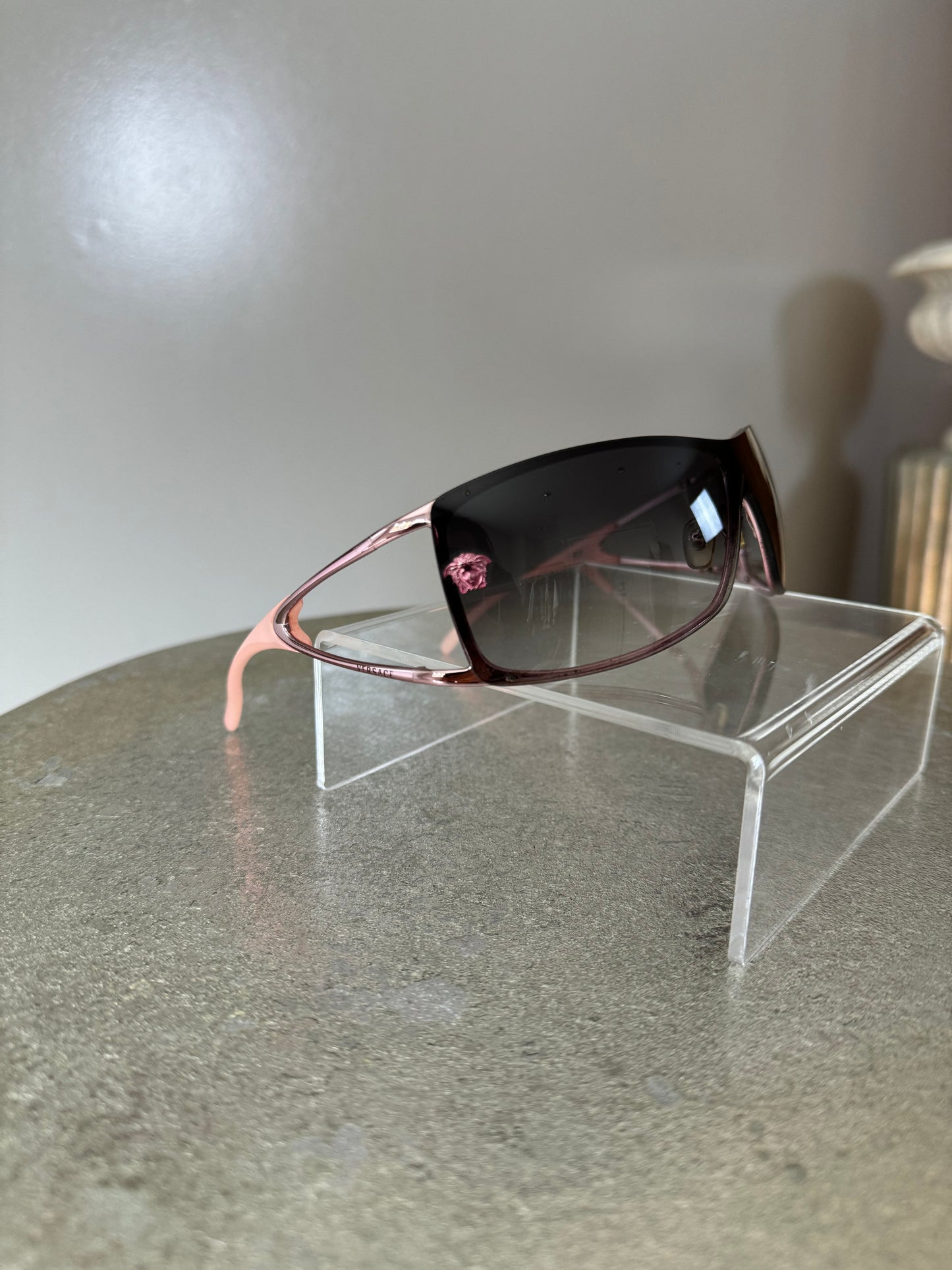 VERSACE - Pink Vintage Shield Sunglasses