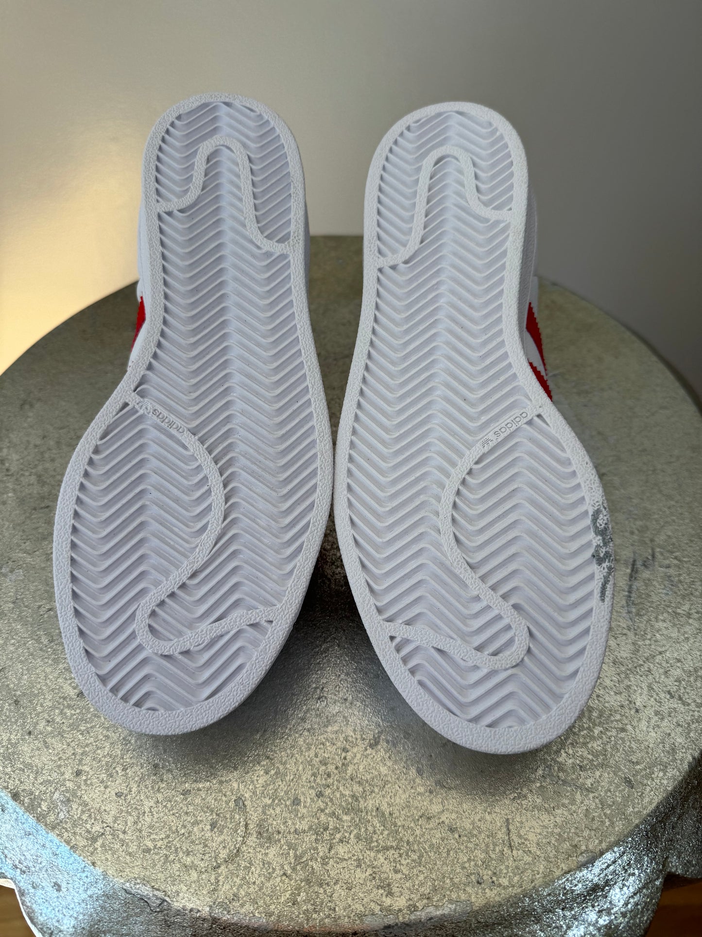 Adidas - White & Red Superstar Sneakers