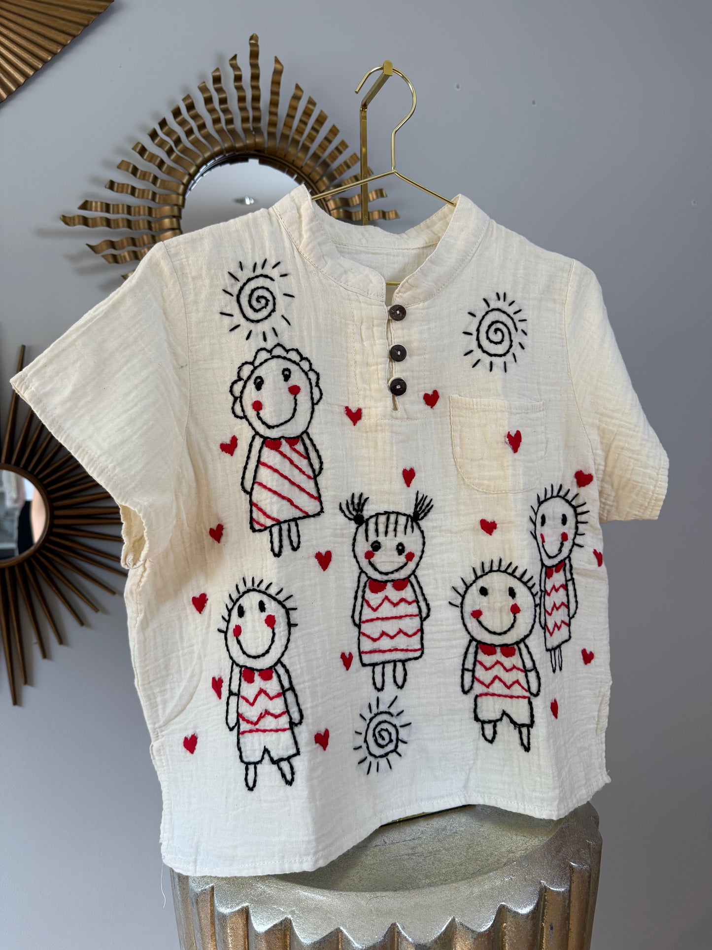 Happy Days Hand Embroidered Top