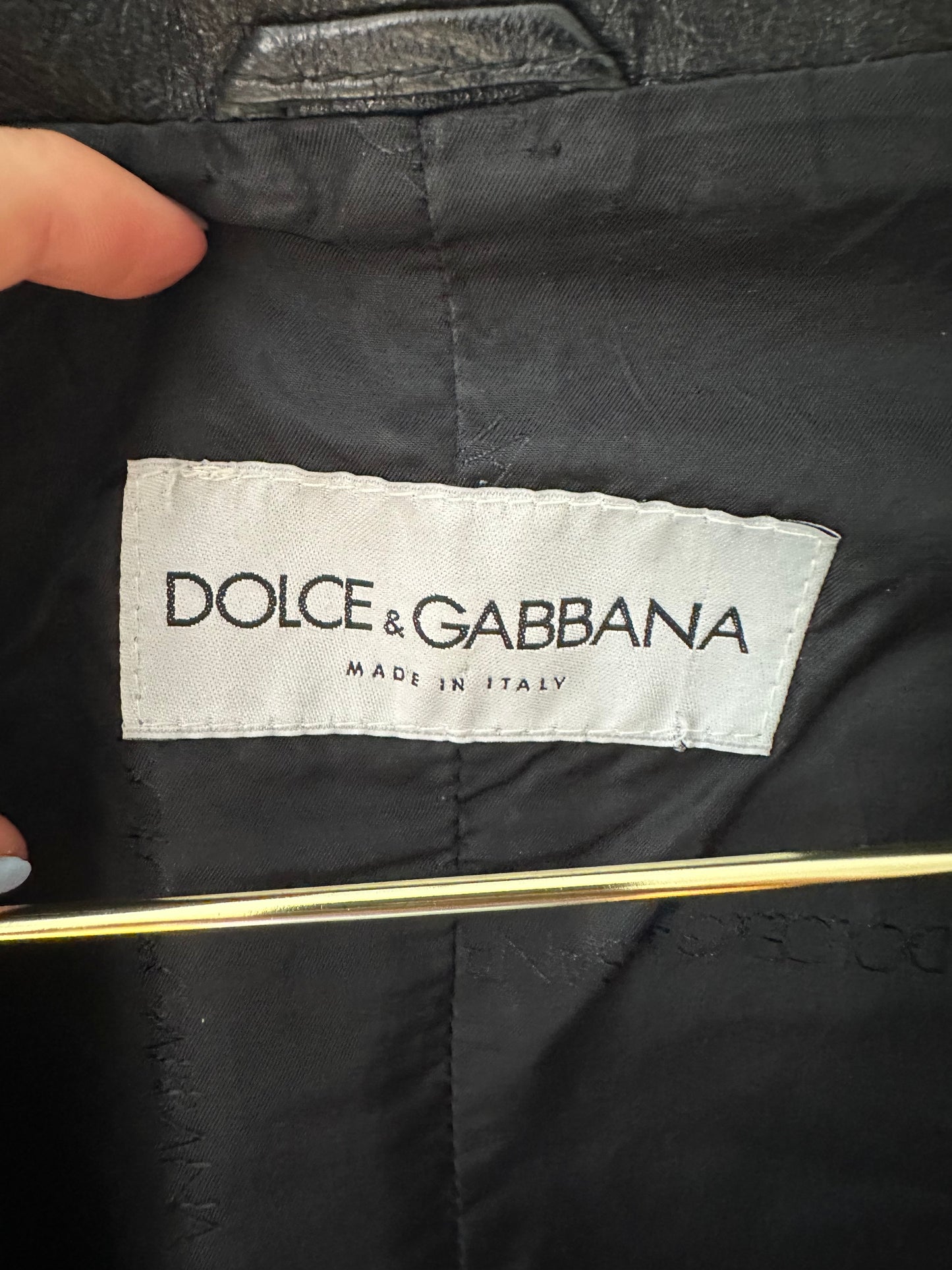 Dolce & Gabbana - Vintage Black Leather 3 Button Blazer