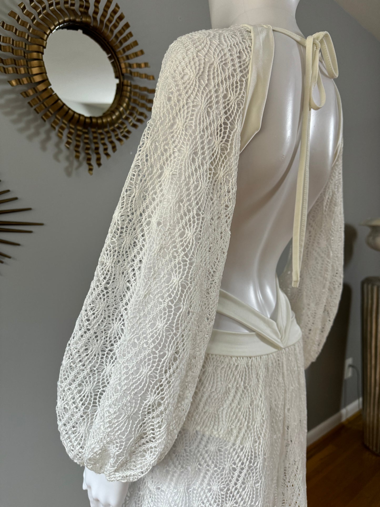 SHEIN - White Lace Cutout Maxi Dress