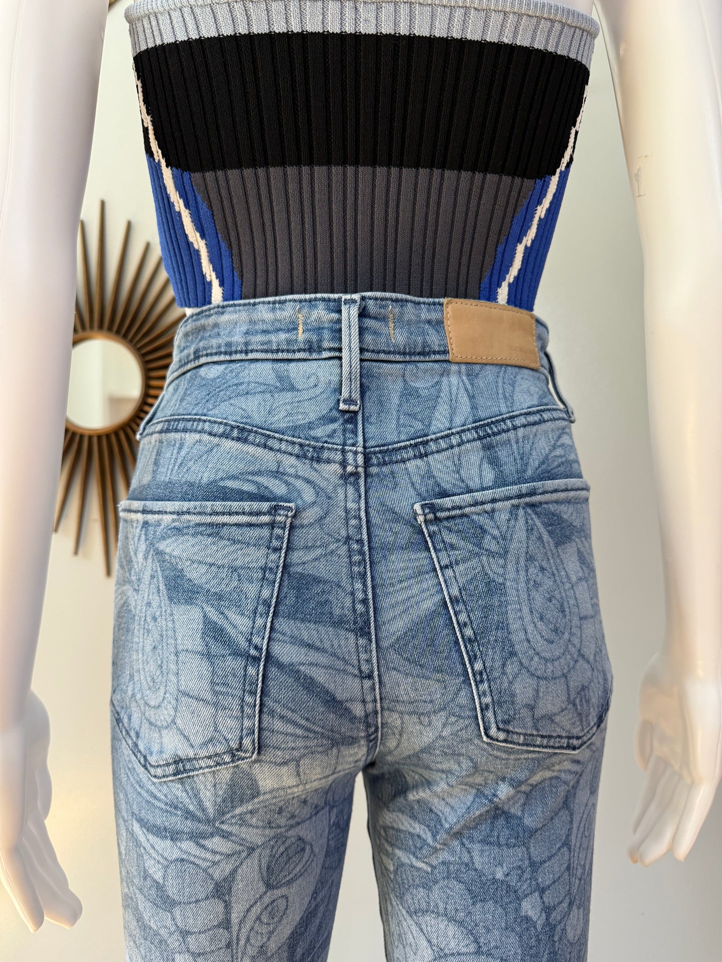 True Religion - Blue Floral Flare Jeans