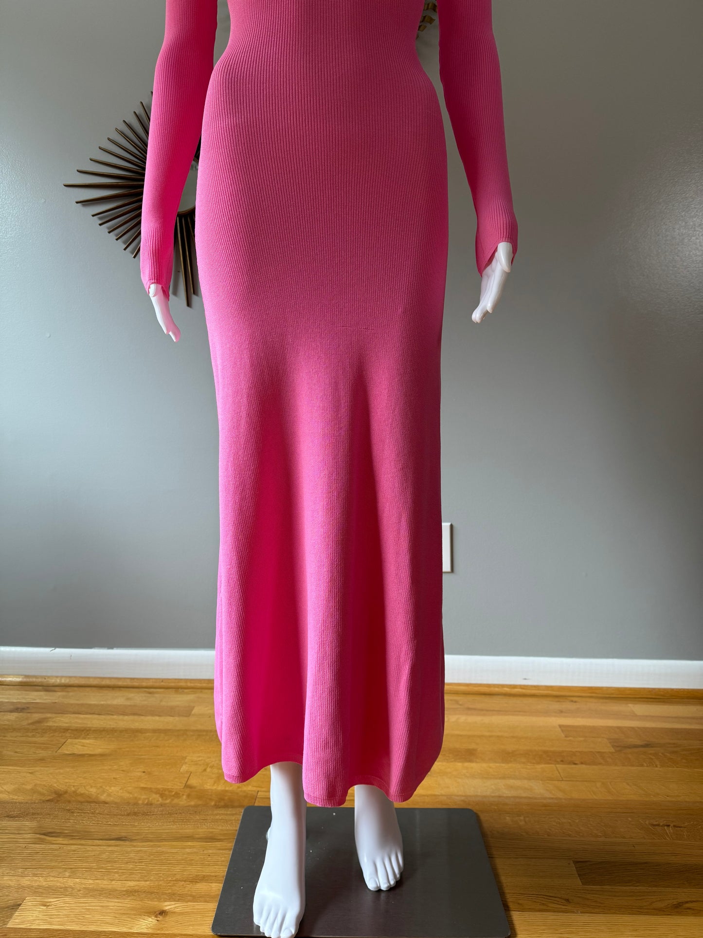 ZARA - Pink Front Keyhole Maxi Dress