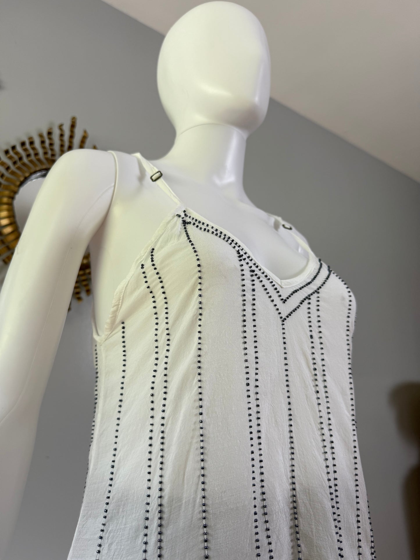 Milkshake- White Beaded Tank Top