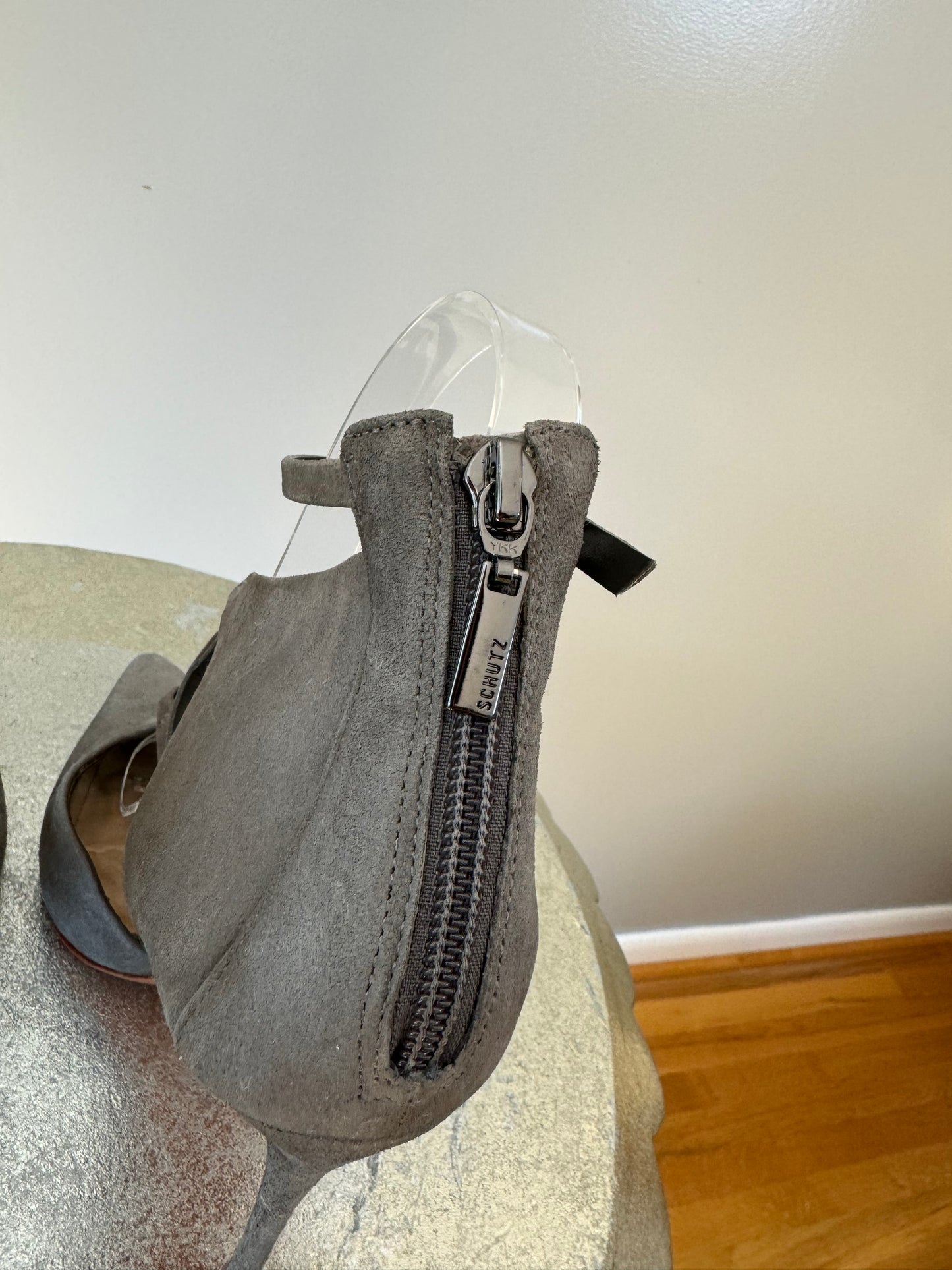 Schutz - Grey Dezi Suede Harness Heels