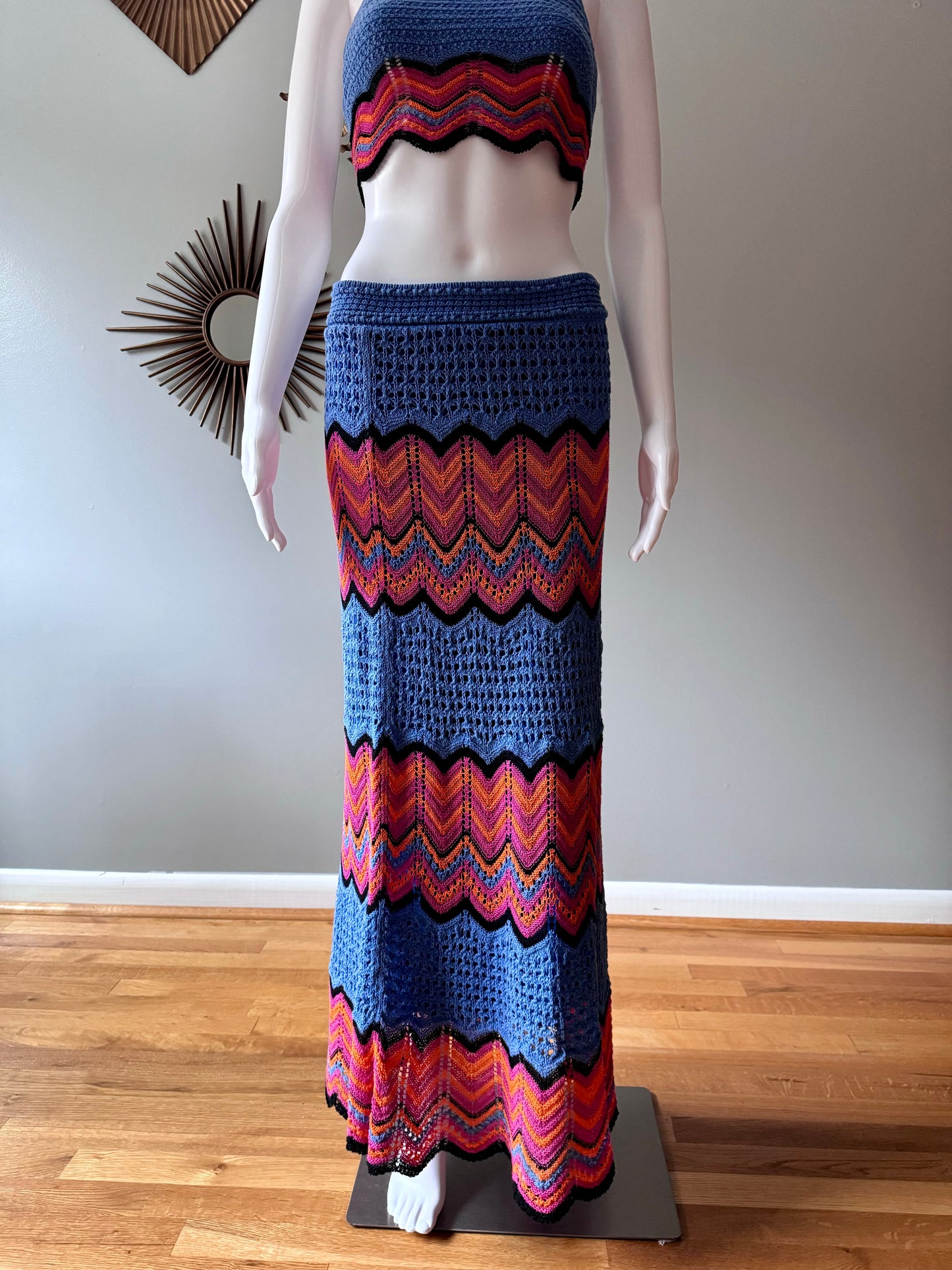 Zara - Conjunto Falda Larga De Ganchillo Edición Especial