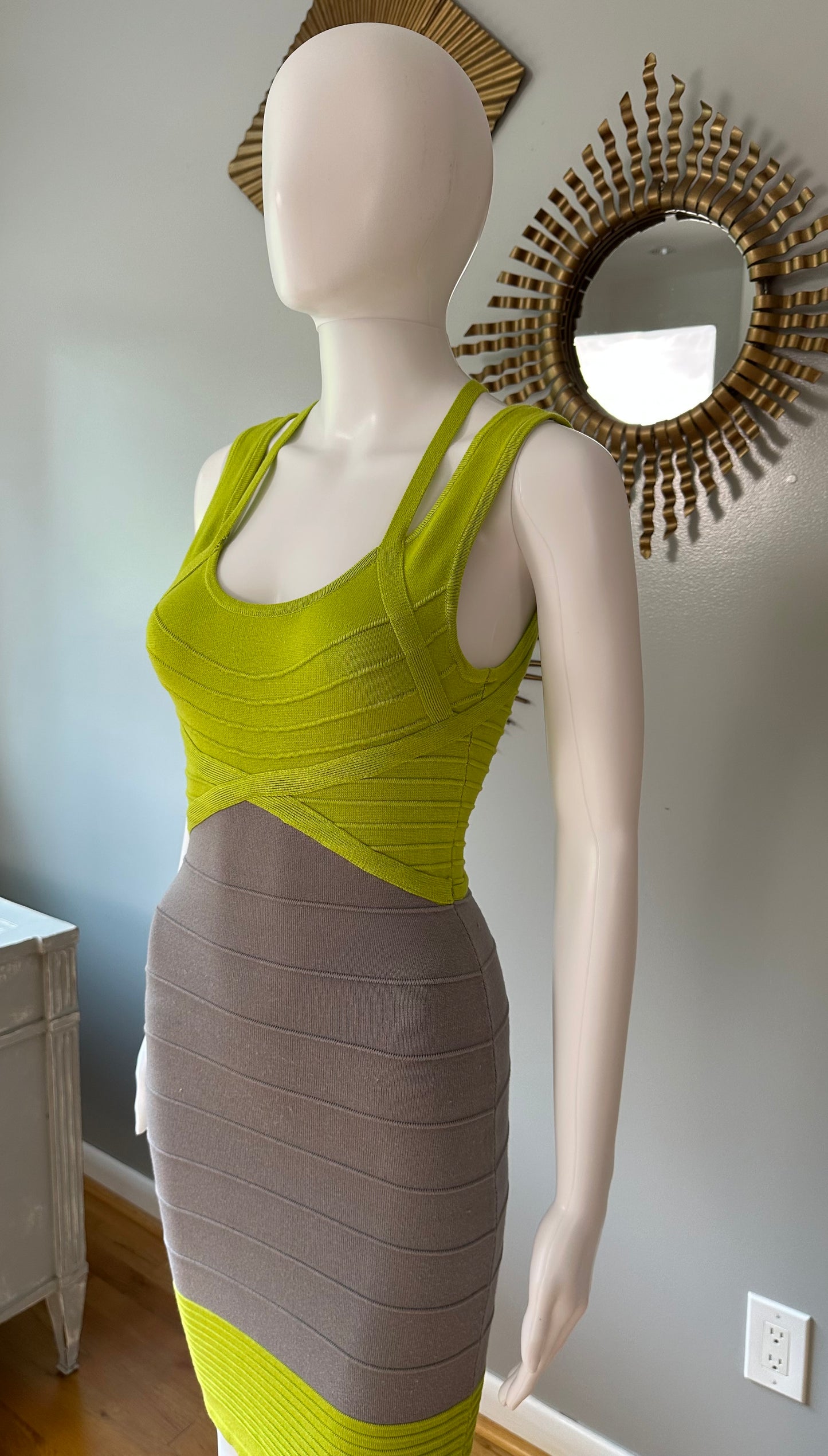 Wow Couture - Green Open Back Bandage Dress
