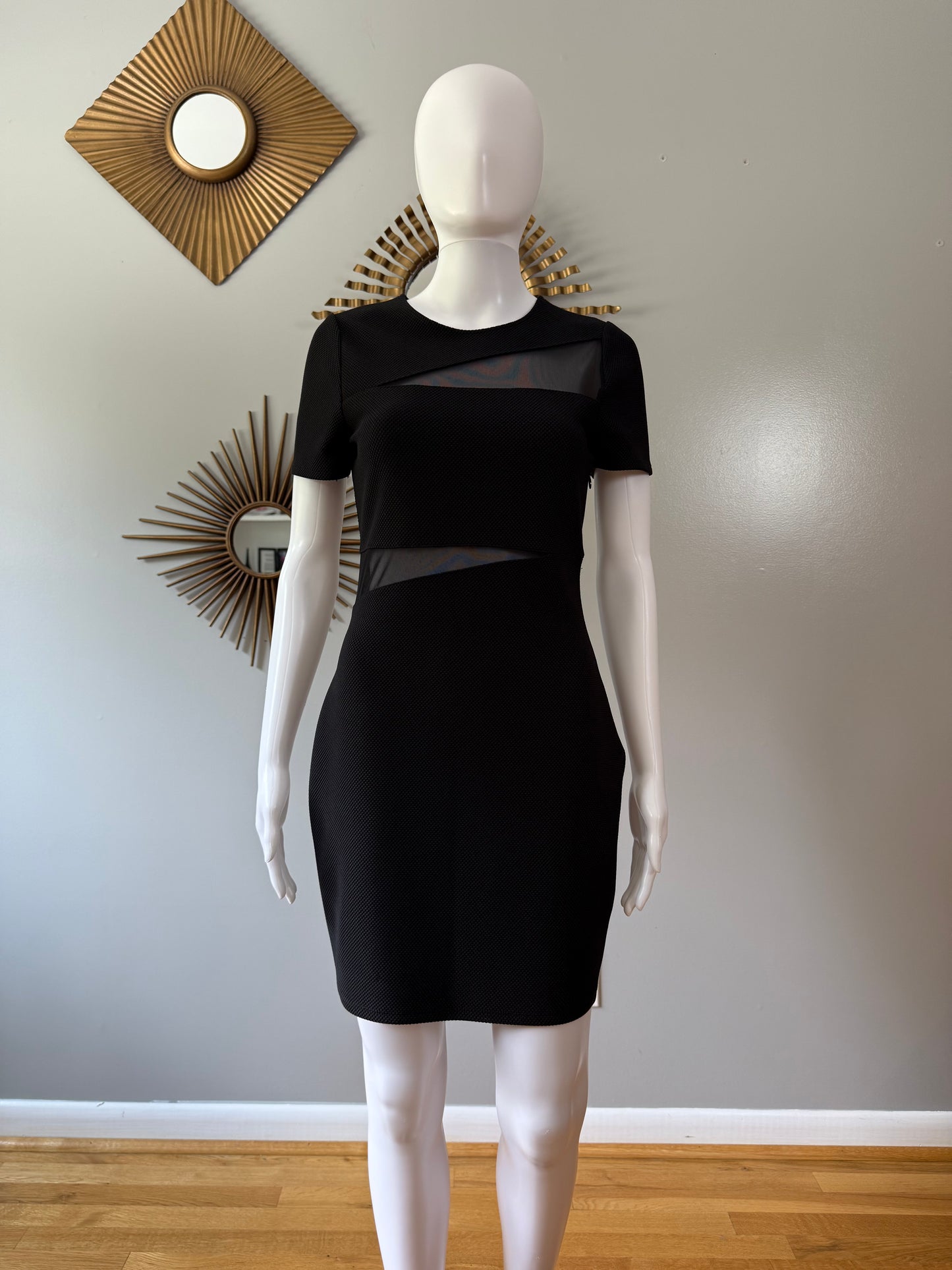 Express - Black Sheer Cutout Dress