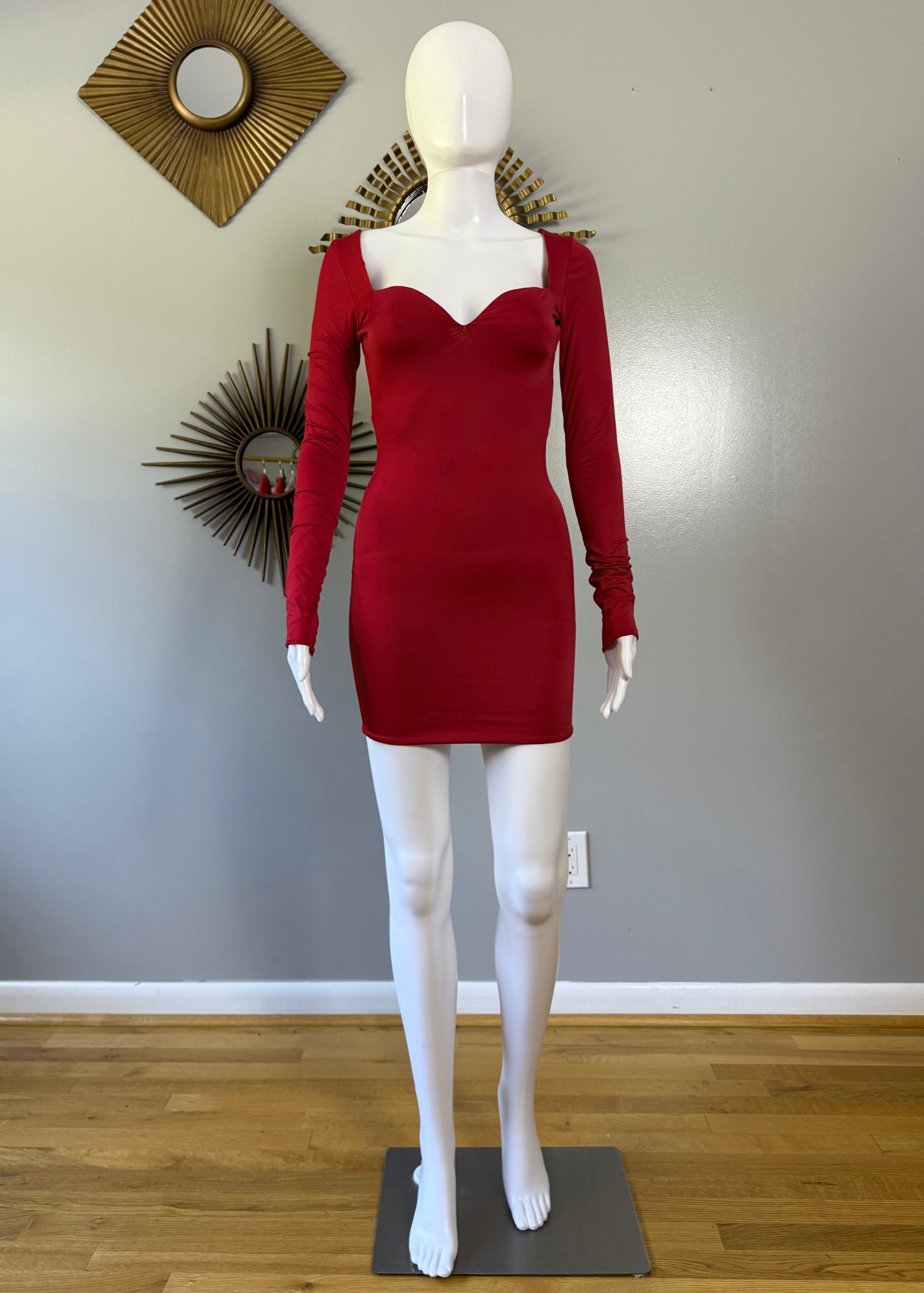 Oh Polly - Red Demelza Heart Mini Dress