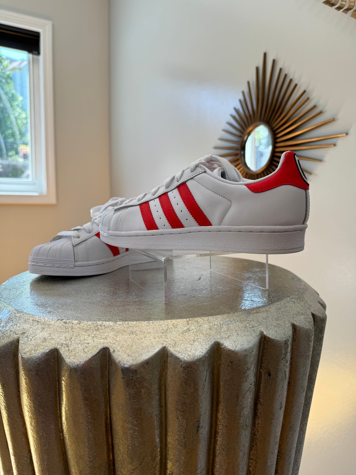 Adidas - White & Red Superstar Sneakers