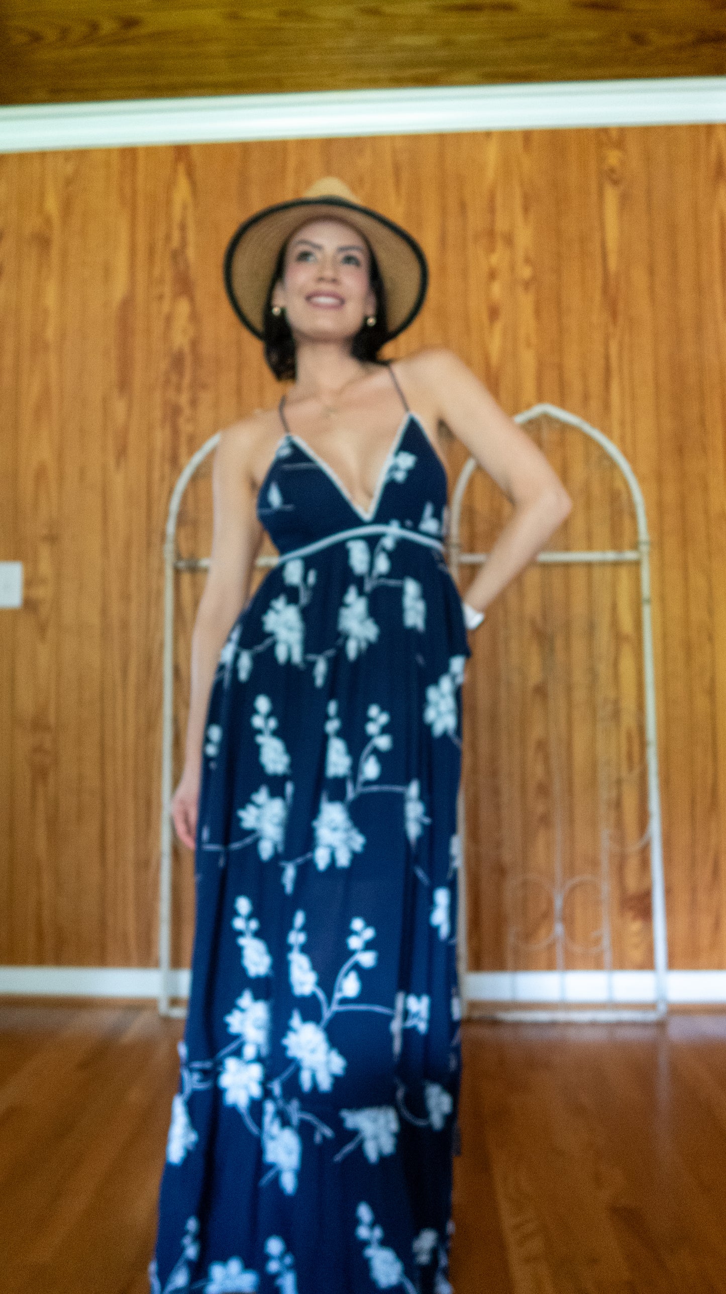 Lulu’s - Blue Floral Embroidered Maxi Dress