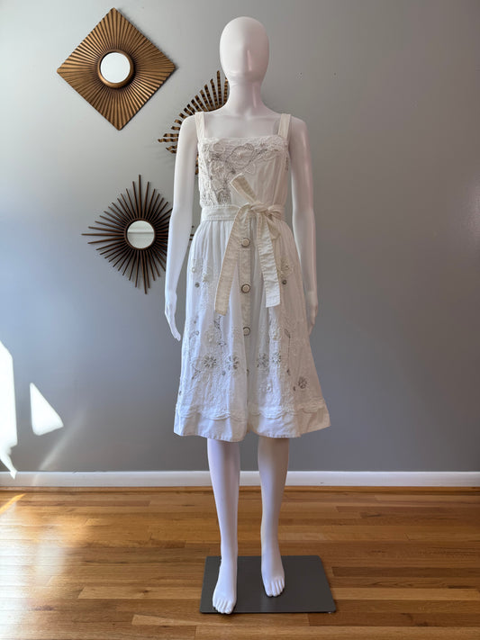 Dolce & Gabbana - Vintage Embroidered White Summer Dress